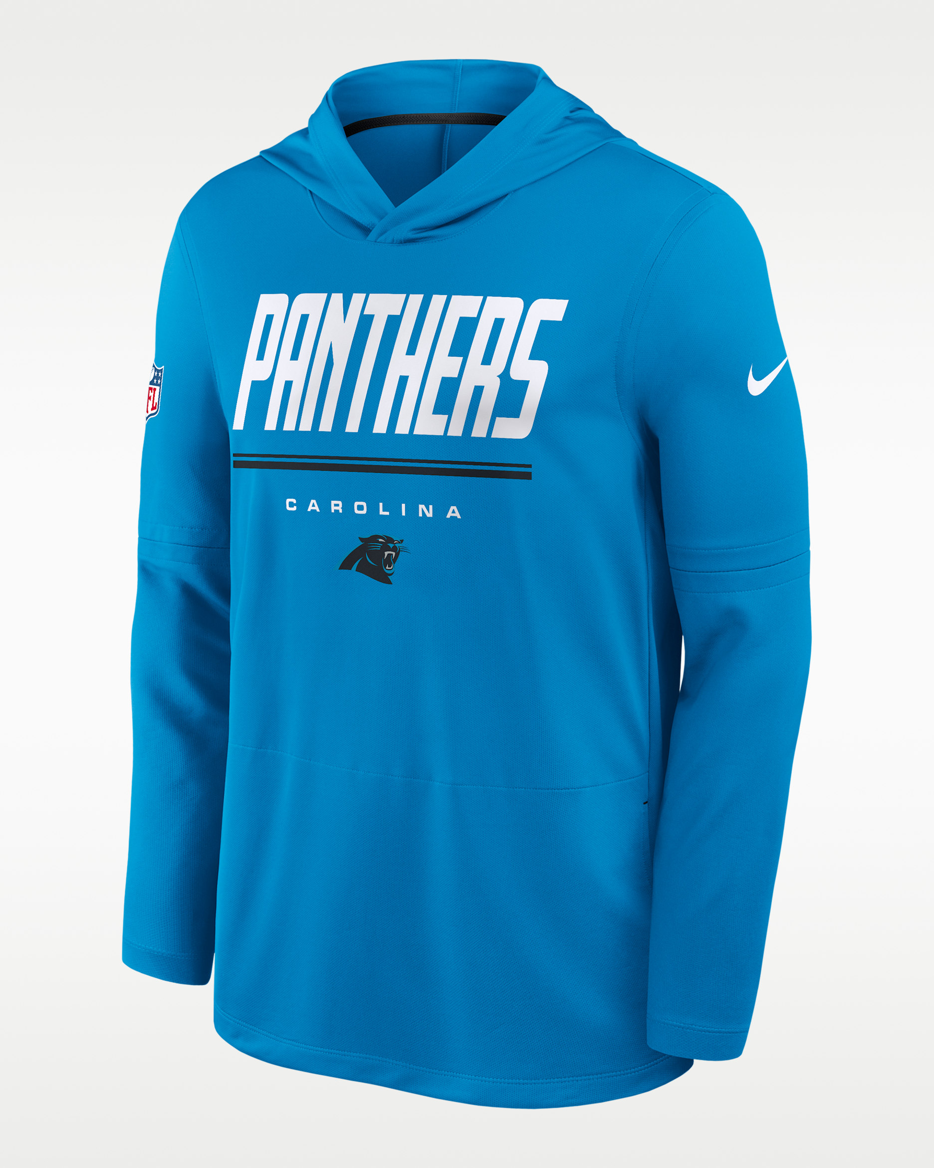 Carolina Panthers Sideline Men's Nike Dri-FIT NFL Long-Sleeve Hooded Top - Blue