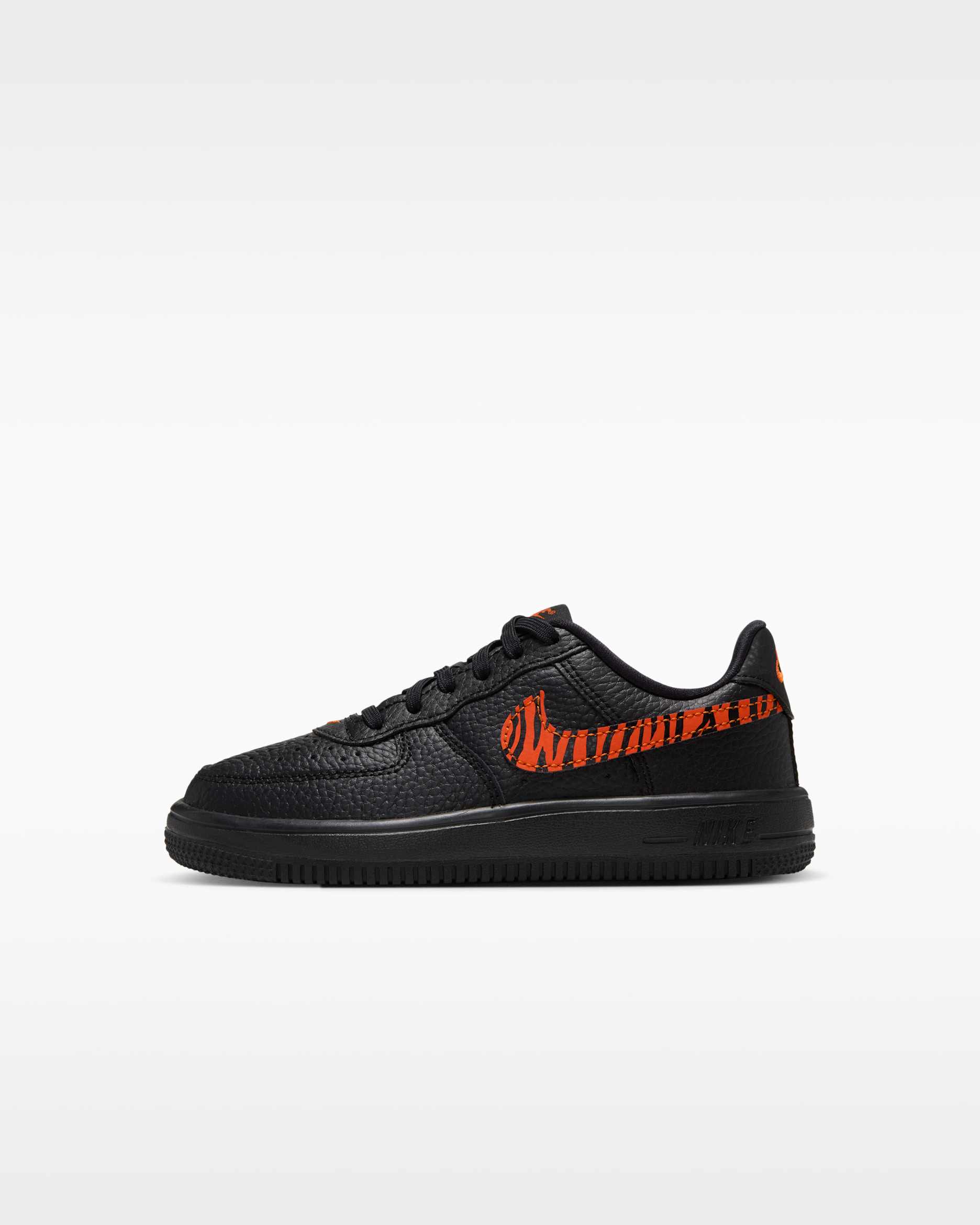 Nike Force 1 Low Younger Kids' Shoes - Black/Safety Orange