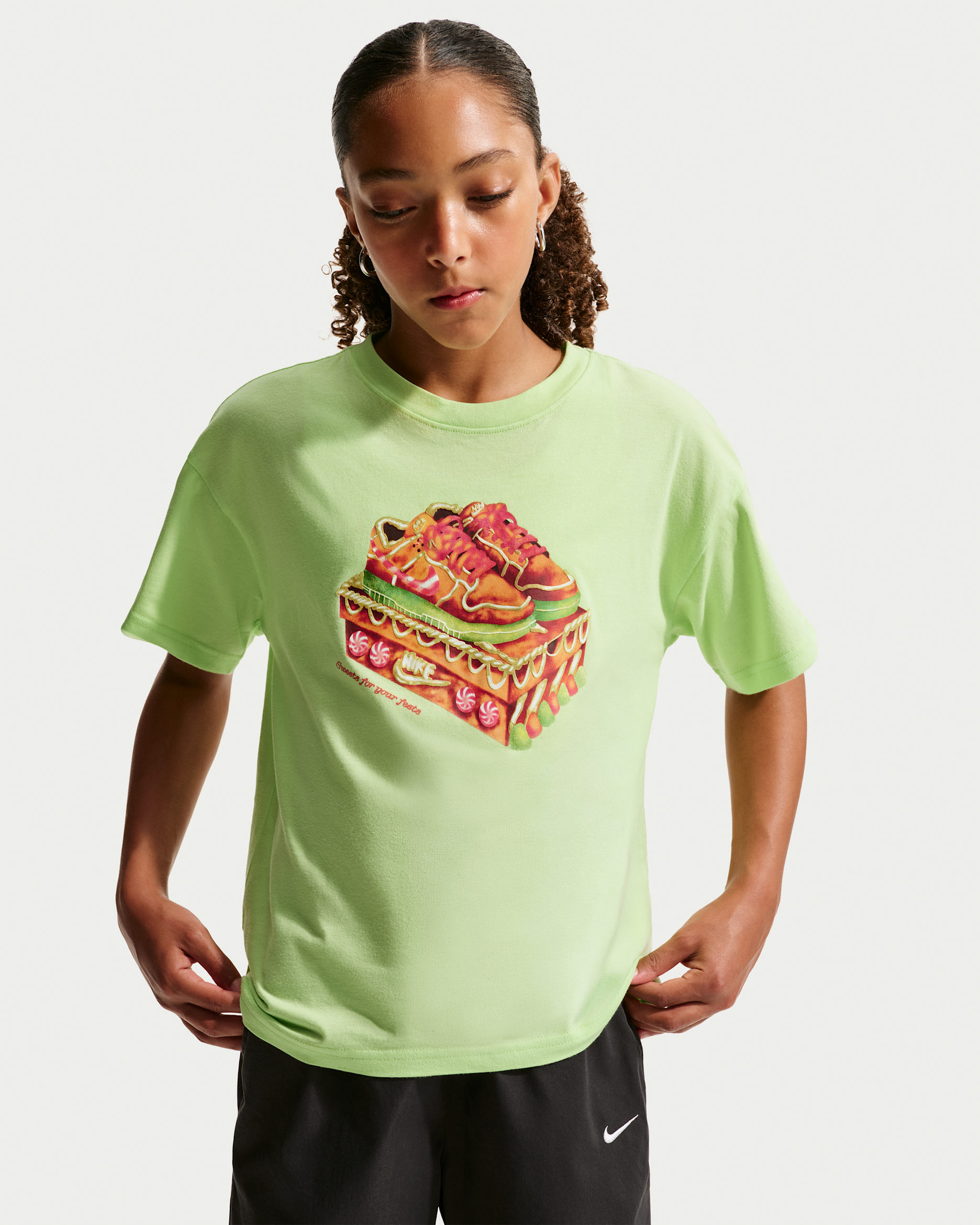 Playera para niños talla grande Nike Sportswear - Lima líquida claro