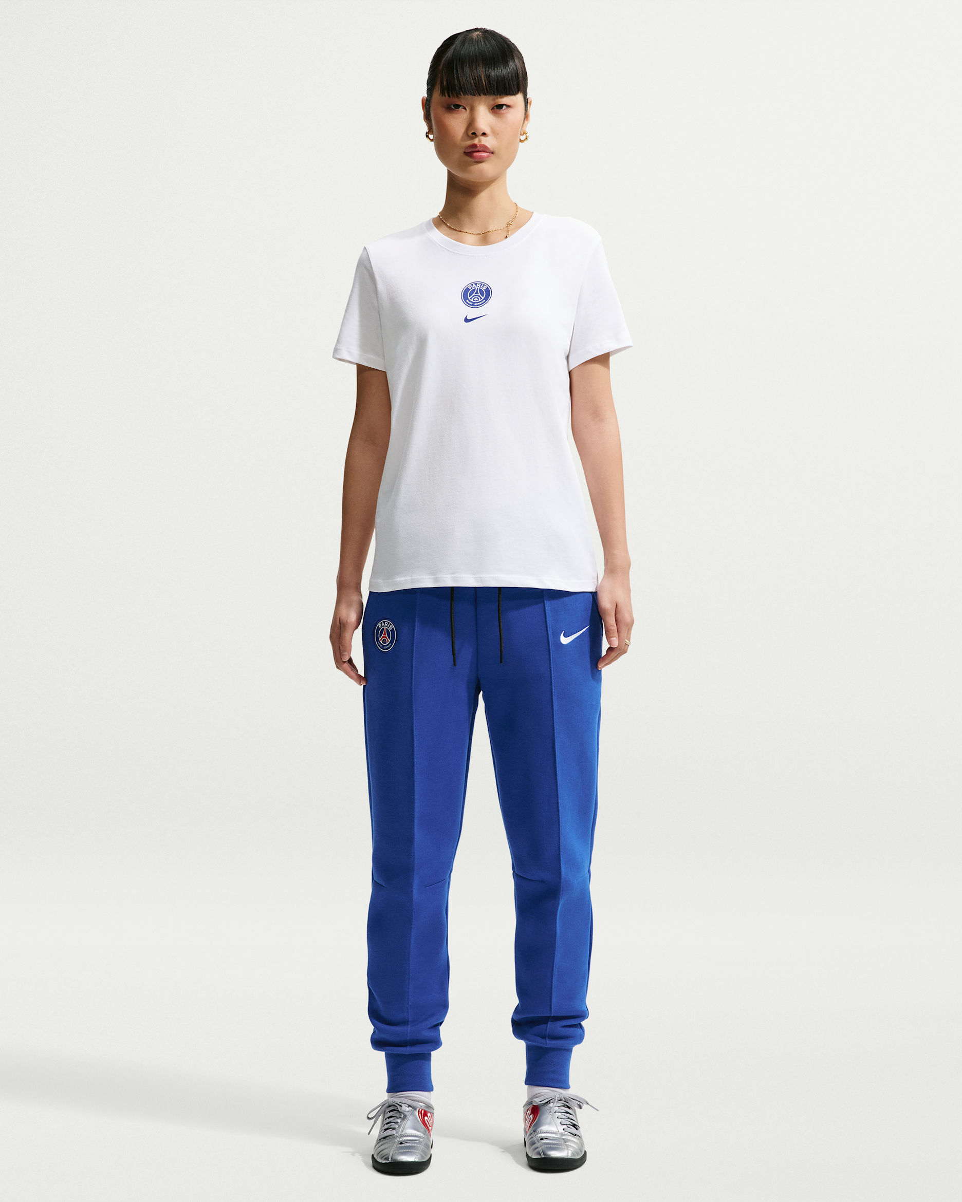 Paris Saint-Germain Tech Fleece voetbaljoggingbroek met halfhoge taille voor dames - Old Royal/Wit