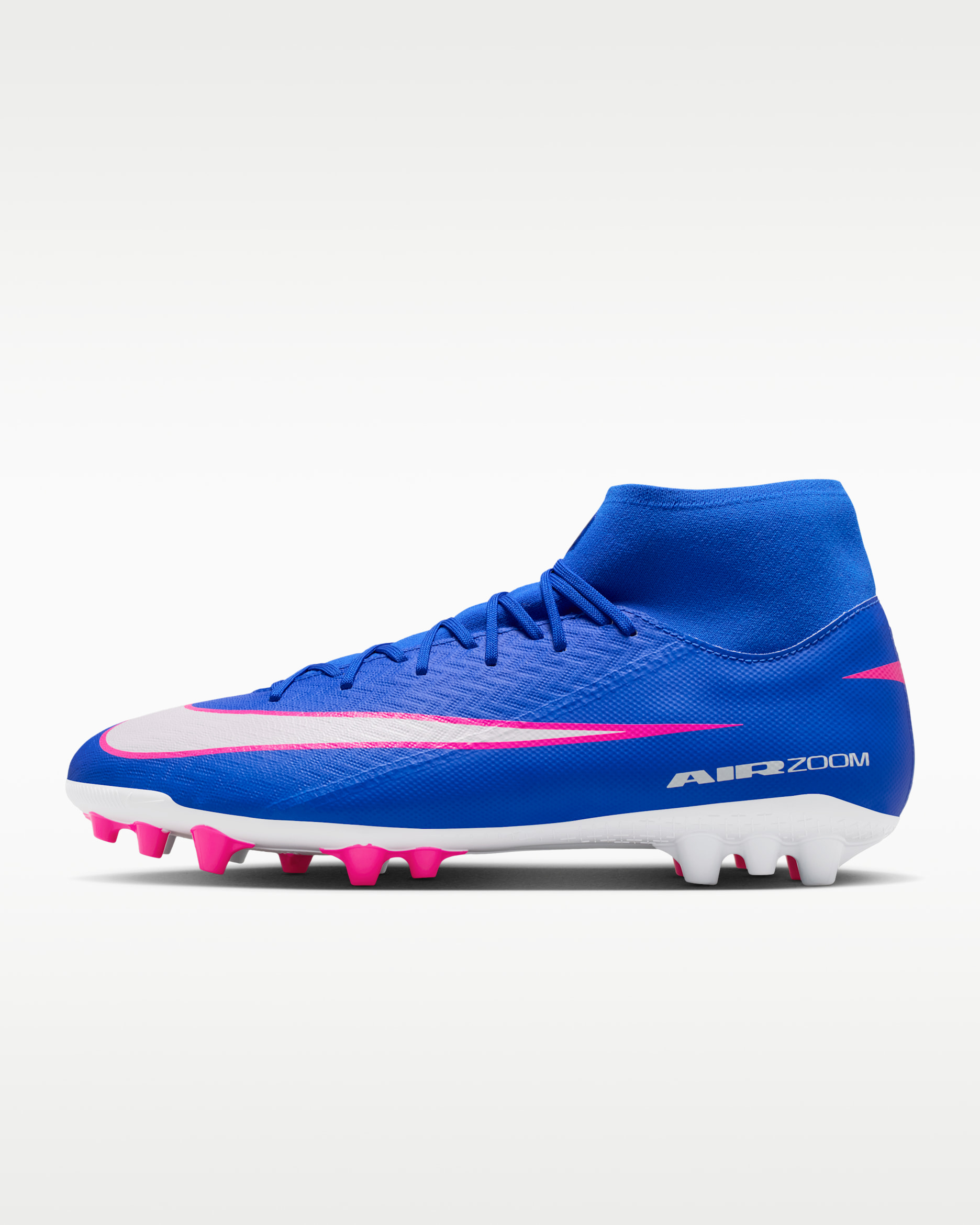 Nike Mercurial Superfly 10 Academy Artificial-Grass High-Top Football Boot - Racer Blue/White