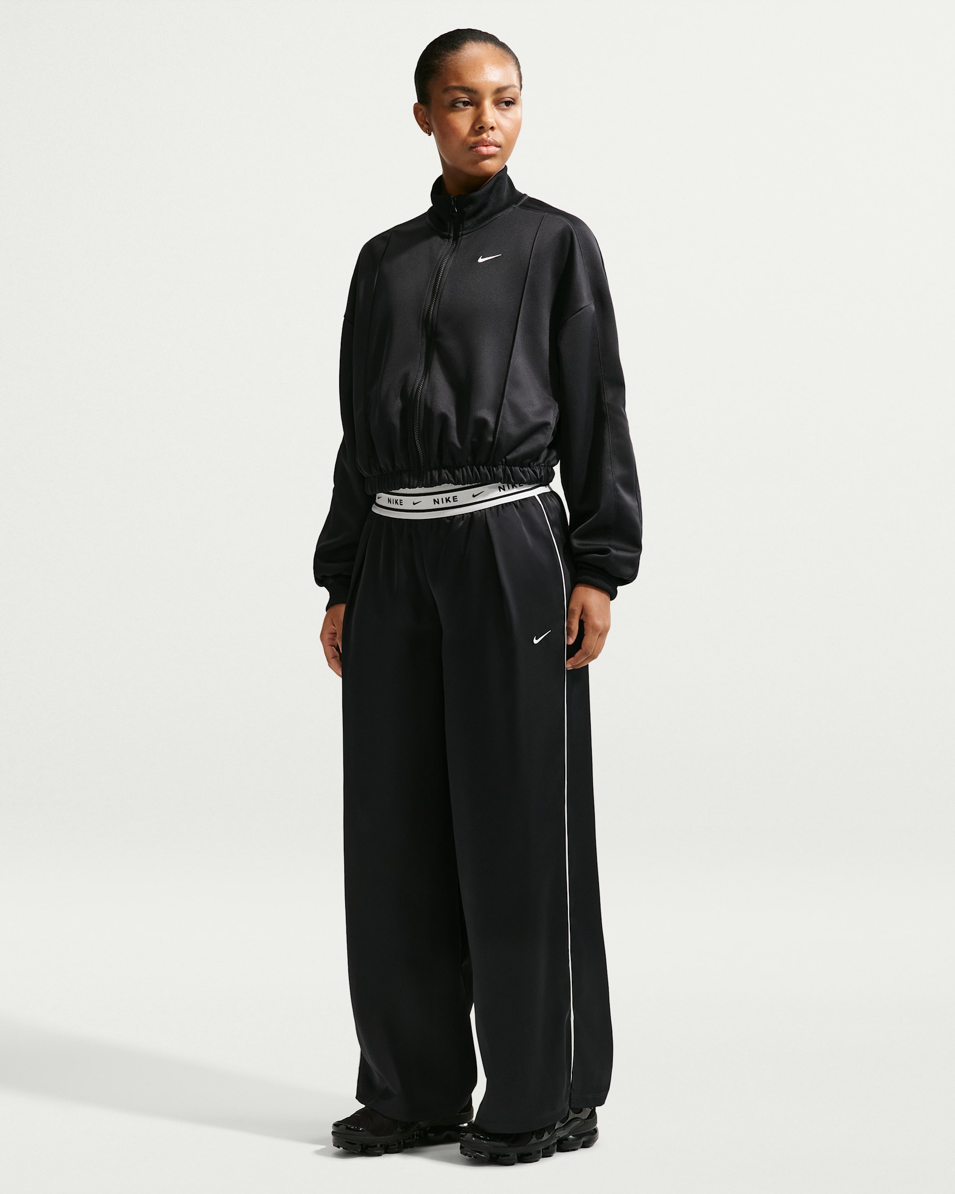 Nike Sportswear Women's Loose Mid-Rise Satin Pants - Black/Sail