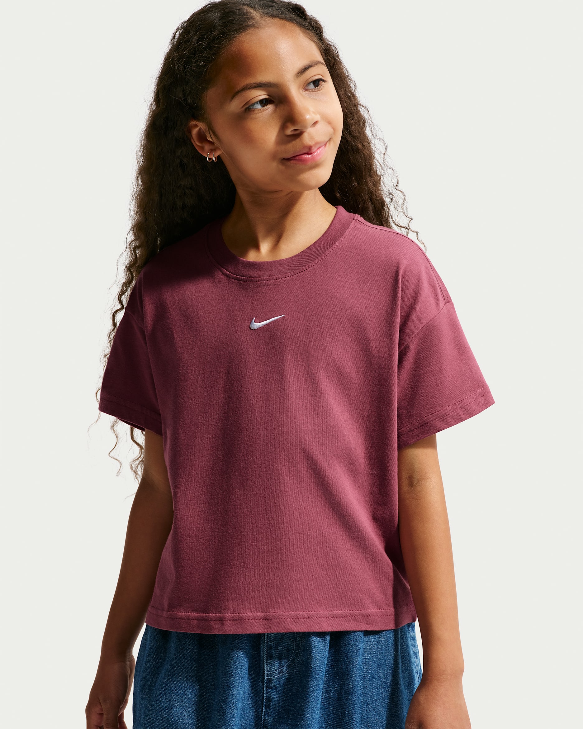 T-shirt Nike Sportswear Essential för ungdom (tjejer) - Pink Smoke