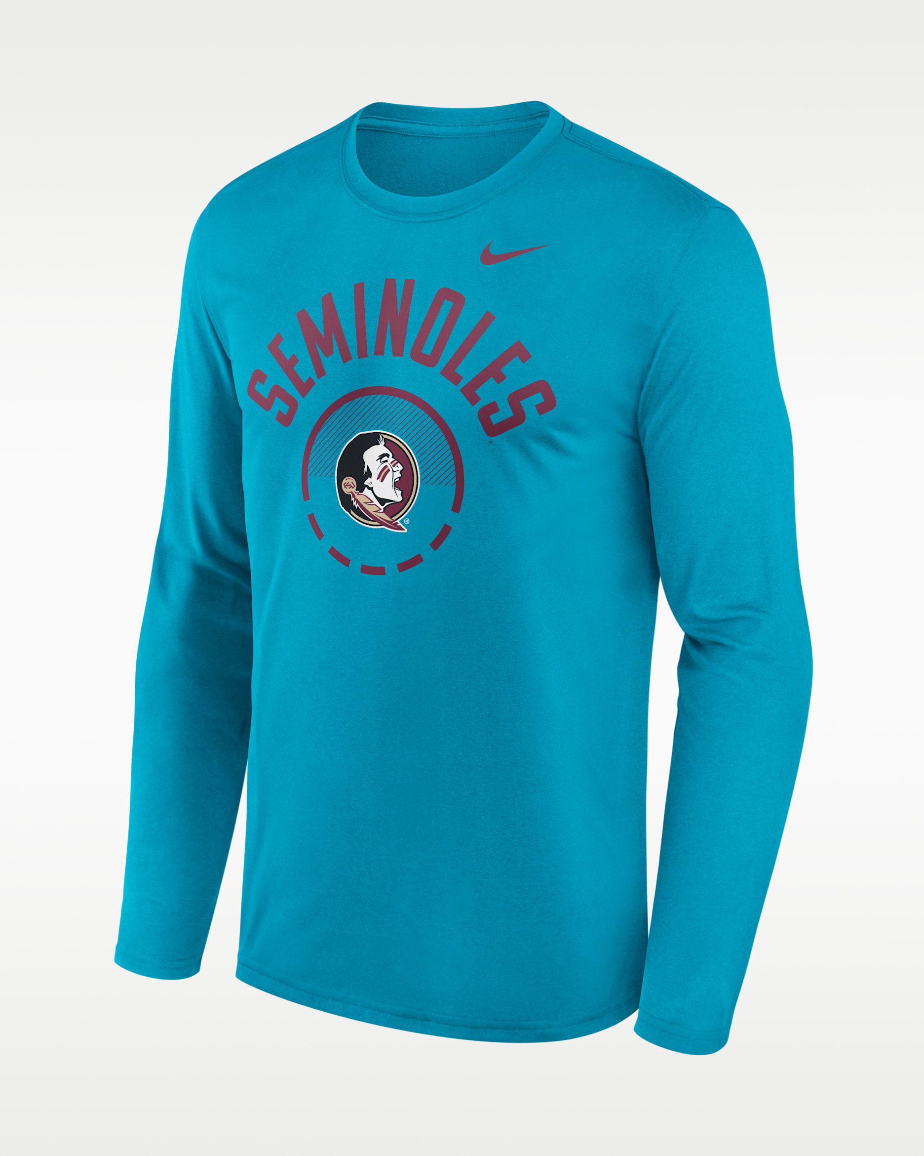 Playera de manga larga universitaria Nike Dri-FIT para hombre Florida State Courtside - Turquesa