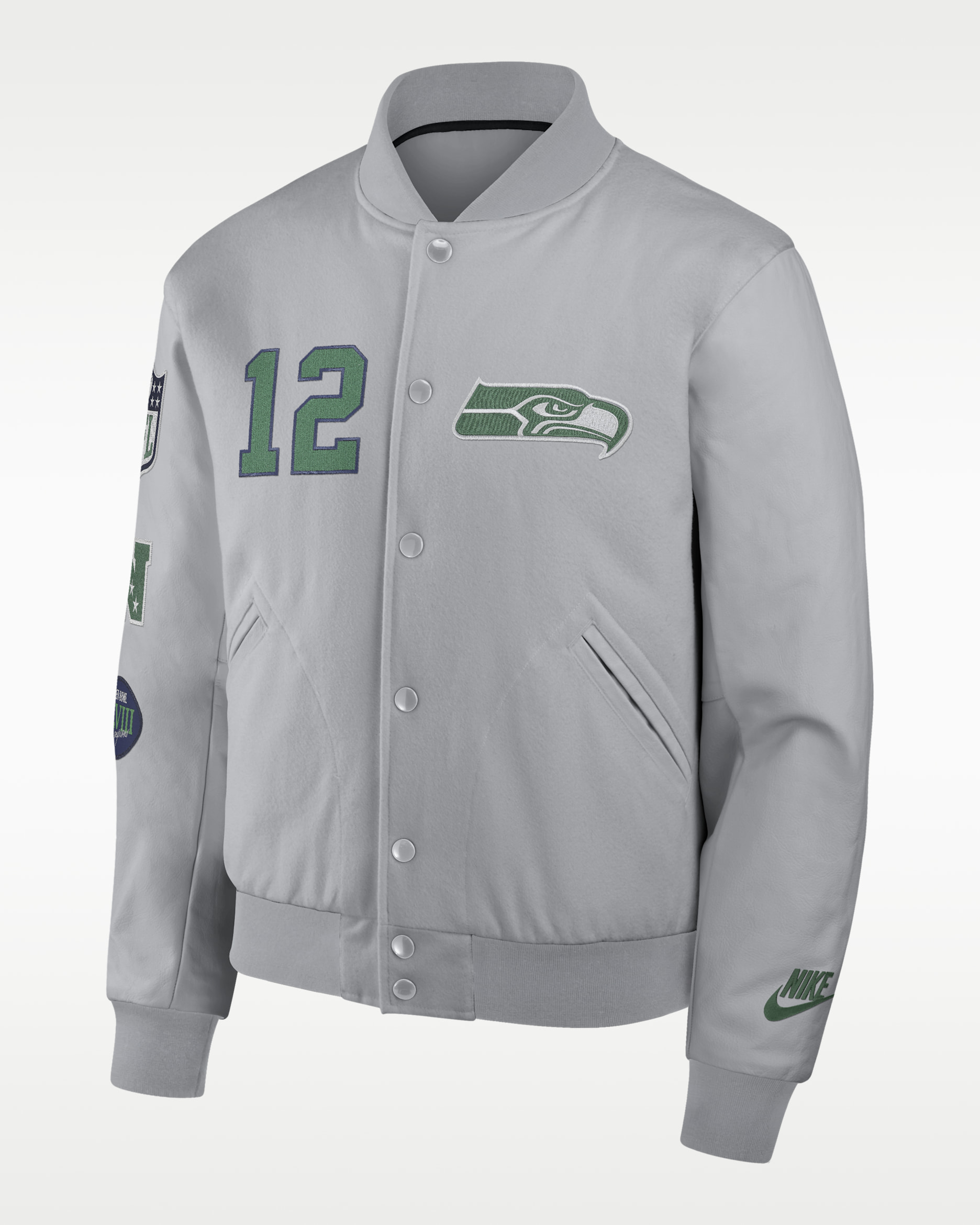Seattle Seahawks Rivalries Collection Men's Nike NFL Full-Snap Varsity Jacket - Grey