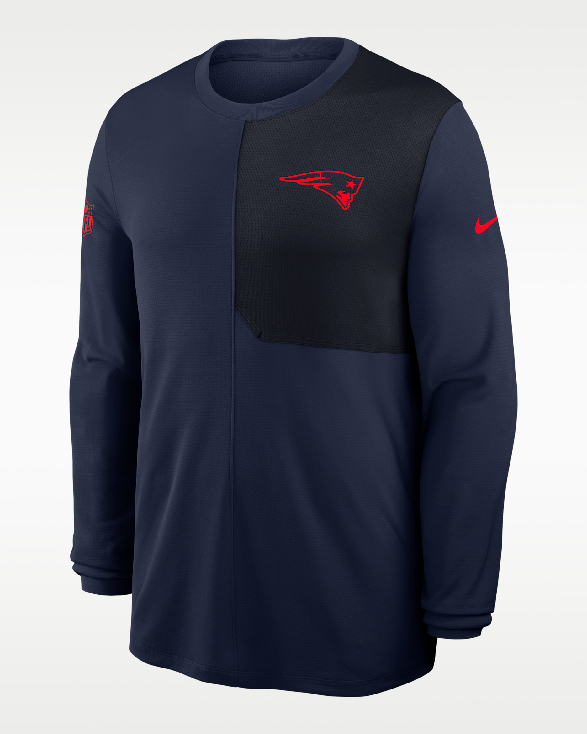 New England Patriots Sideline Coach Men's Nike Dri-FIT NFL Long-Sleeve Top - Navy
