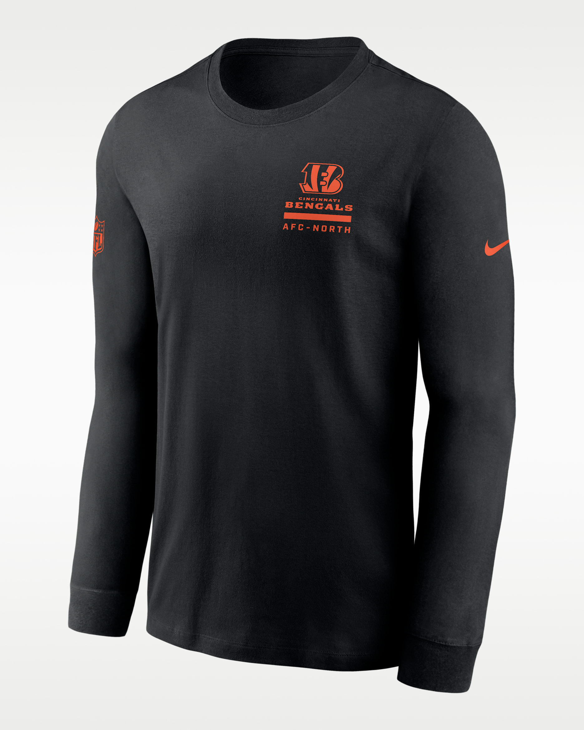 Playera de manga larga Nike Dri-FIT de la NFL para hombre Cincinnati Bengals Sideline Team Issue - Negro