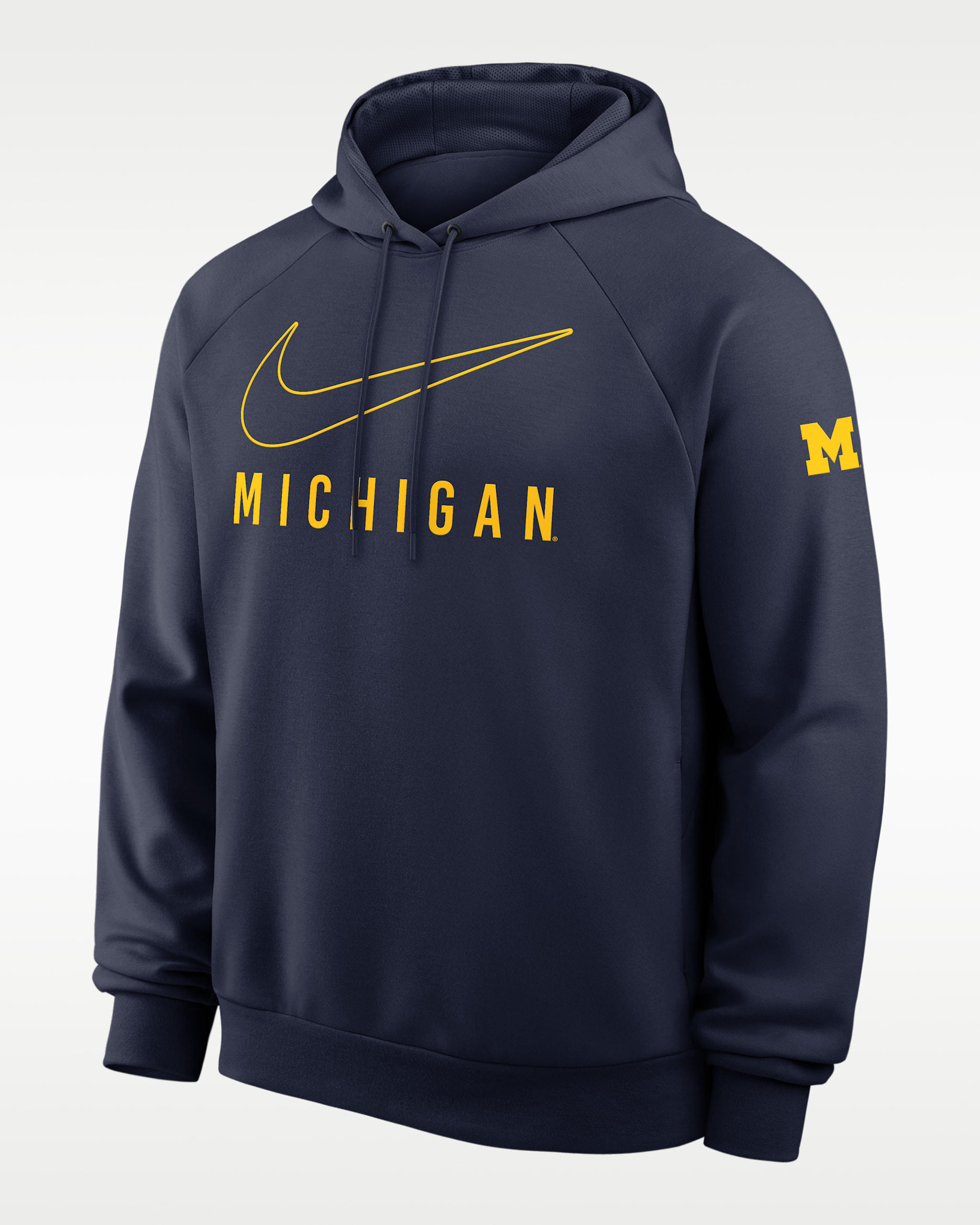 Michigan Premium Performance Men's Nike Dri-FIT College Pullover Hoodie - Navy