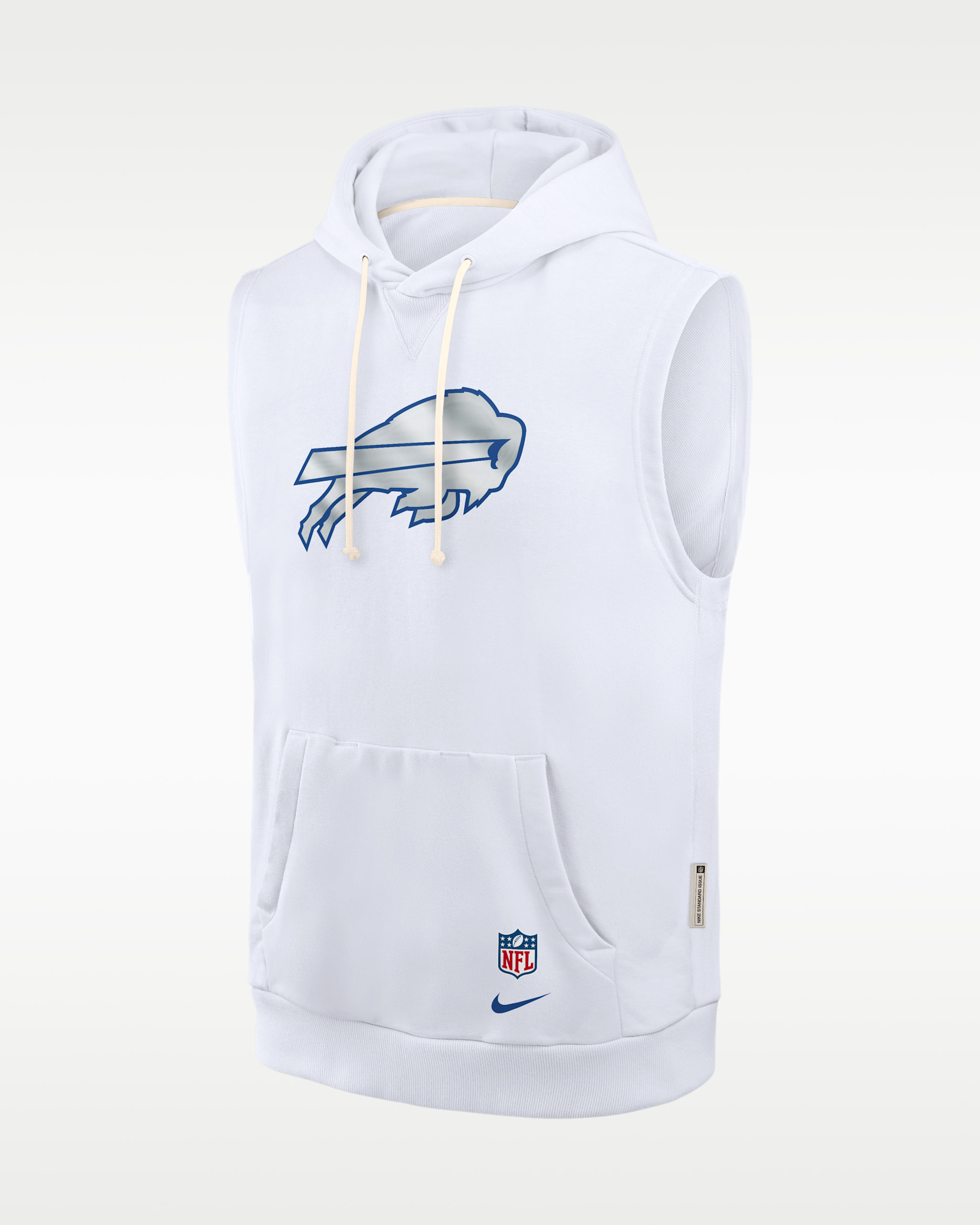 Sudadera con gorro sin cierre sin mangas Nike Dri-FIT de la NFL para hombre Buffalo Bills Rivalries Collection Sideline - Blanco