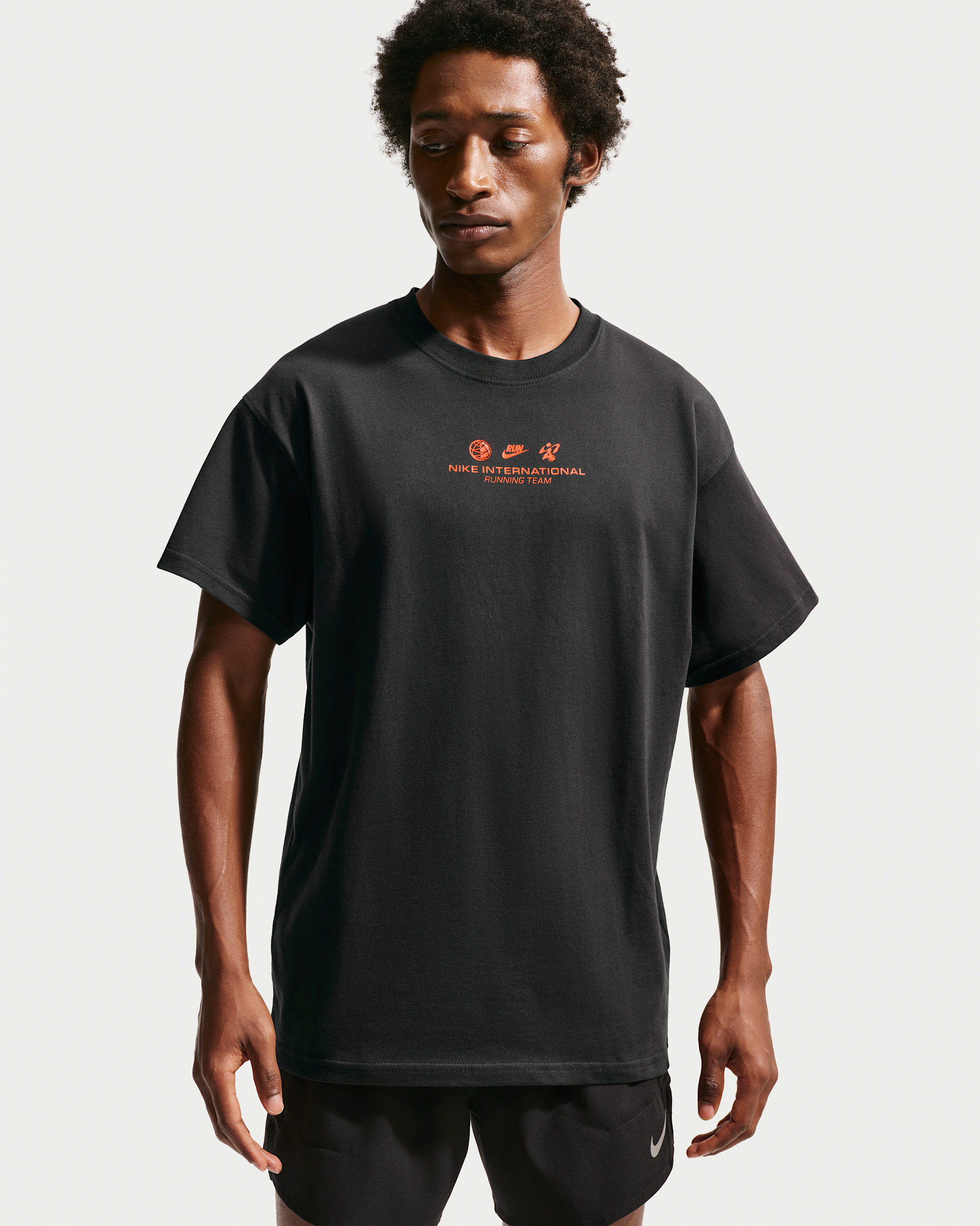 Ανδρικό T-Shirt για τρέξιμο Nike - Μαύρο/Bright Crimson