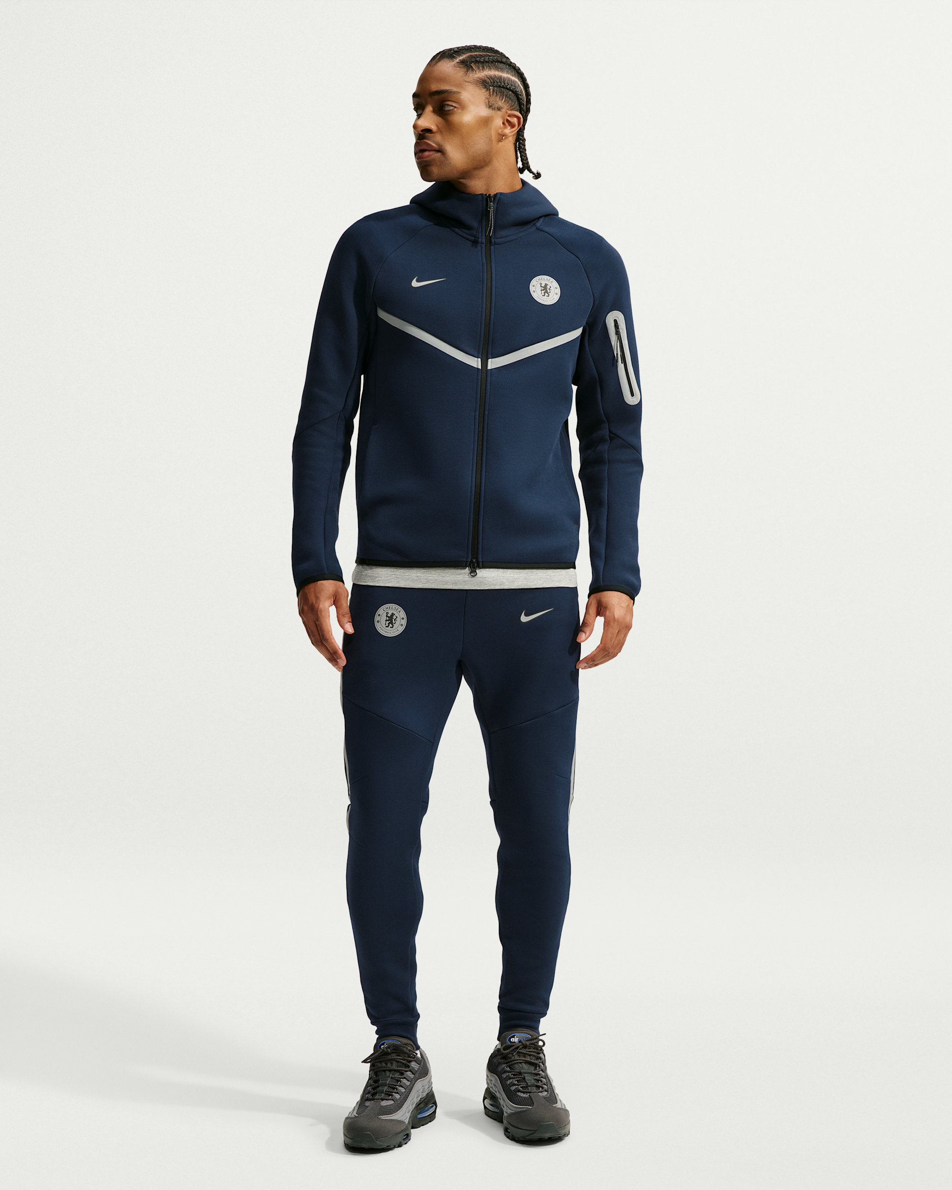 Pánské fotbalové běžecké kalhoty Chelsea FC Tech Fleece - Blue Eclipse