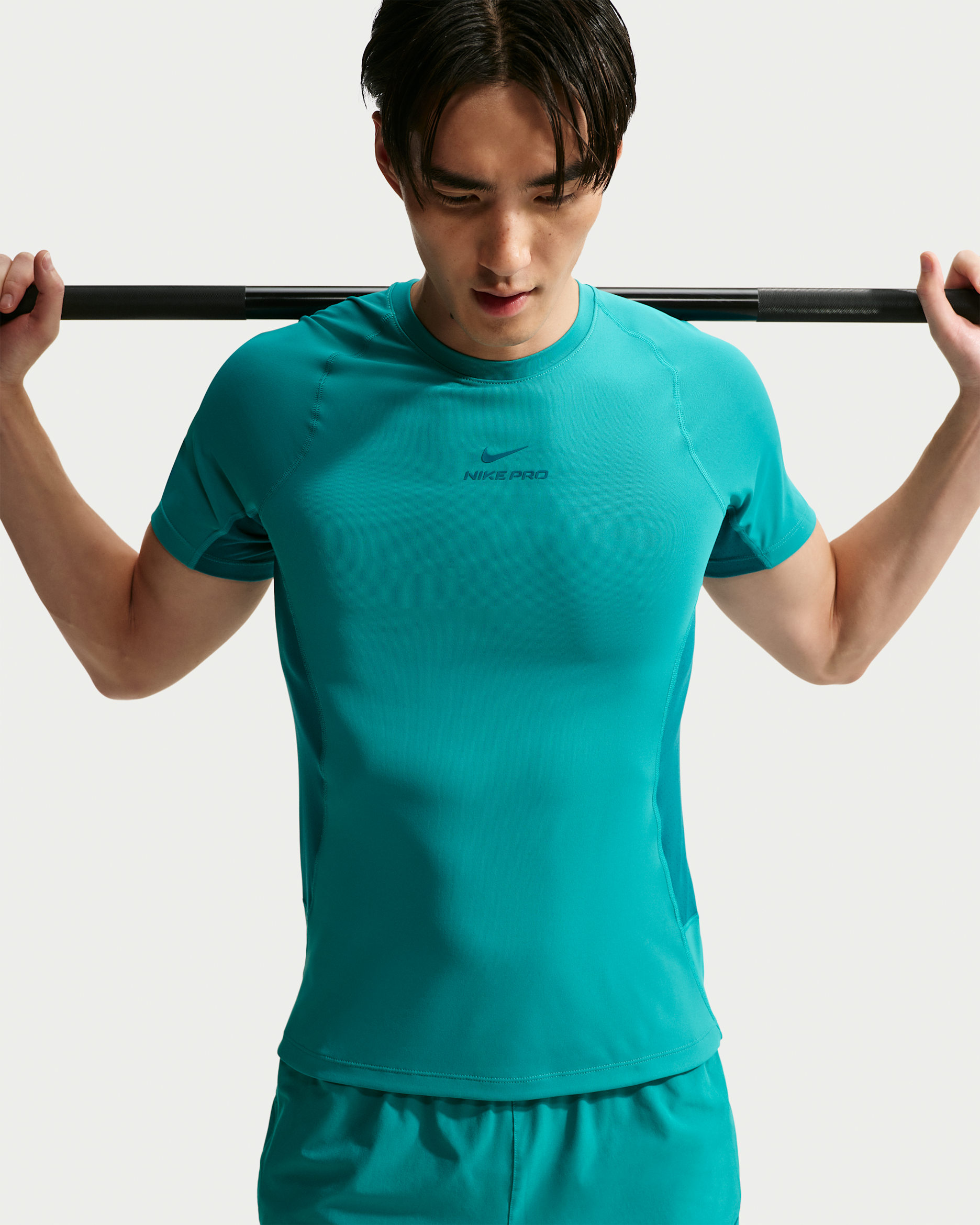 Nike Pro Training Men's Dri-FIT Short-Sleeve Top - Energy/Bright Spruce/Bright Spruce