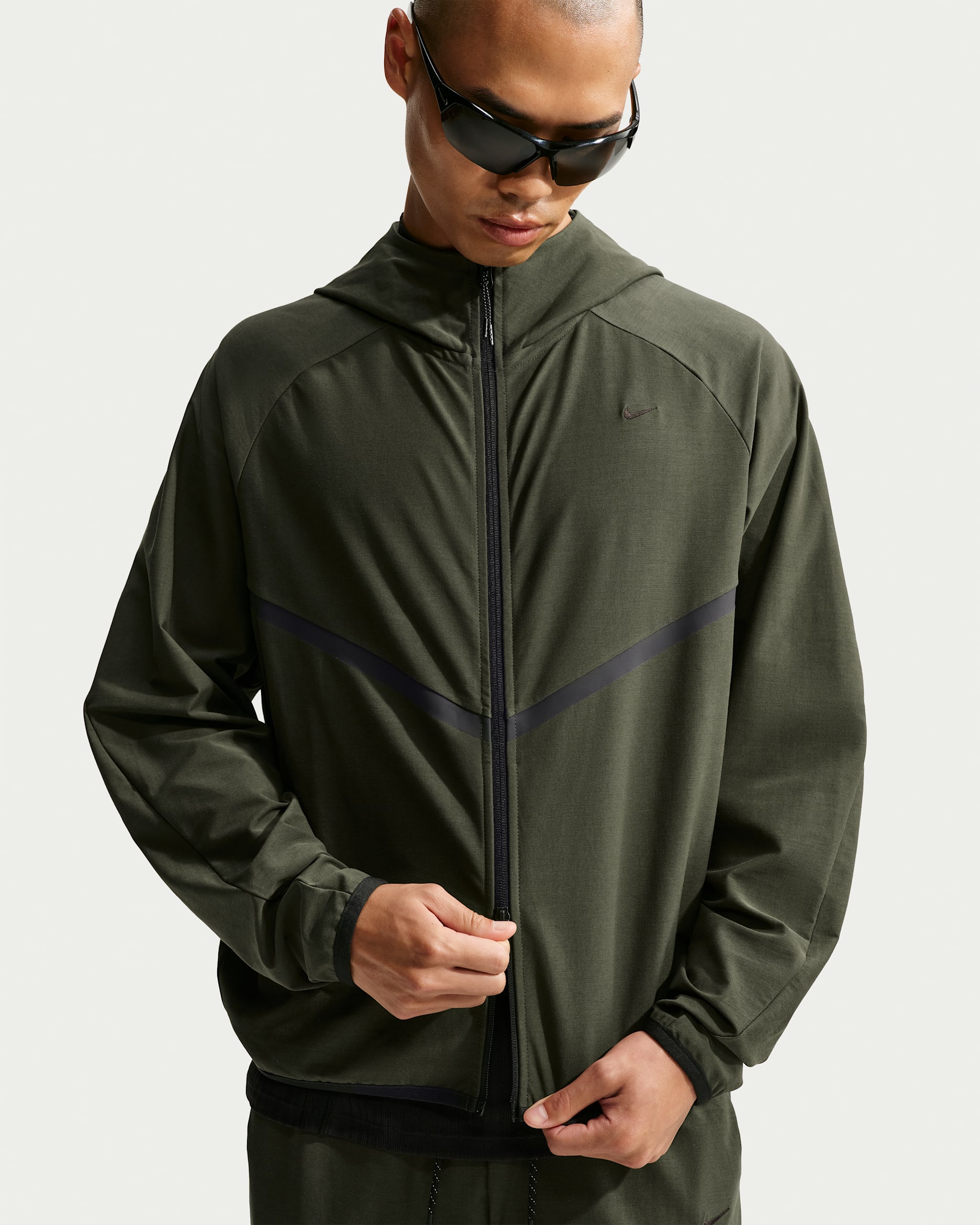Nike Tech Men's Shori Knit Full-Zip Windrunner Jacket - Sequoia/Black
