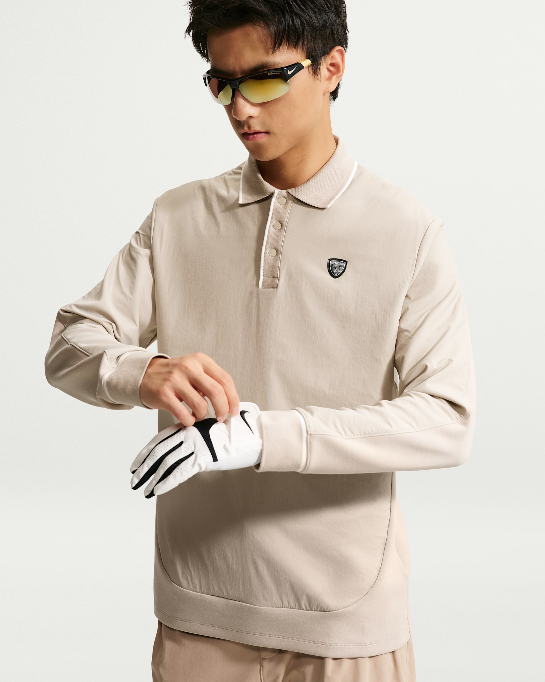 ナイキ テーラード パフォーマンス メンズ Dri-FIT ルーズ ゴルフ ロングスリーブ ポロ - クリーム2/セイル