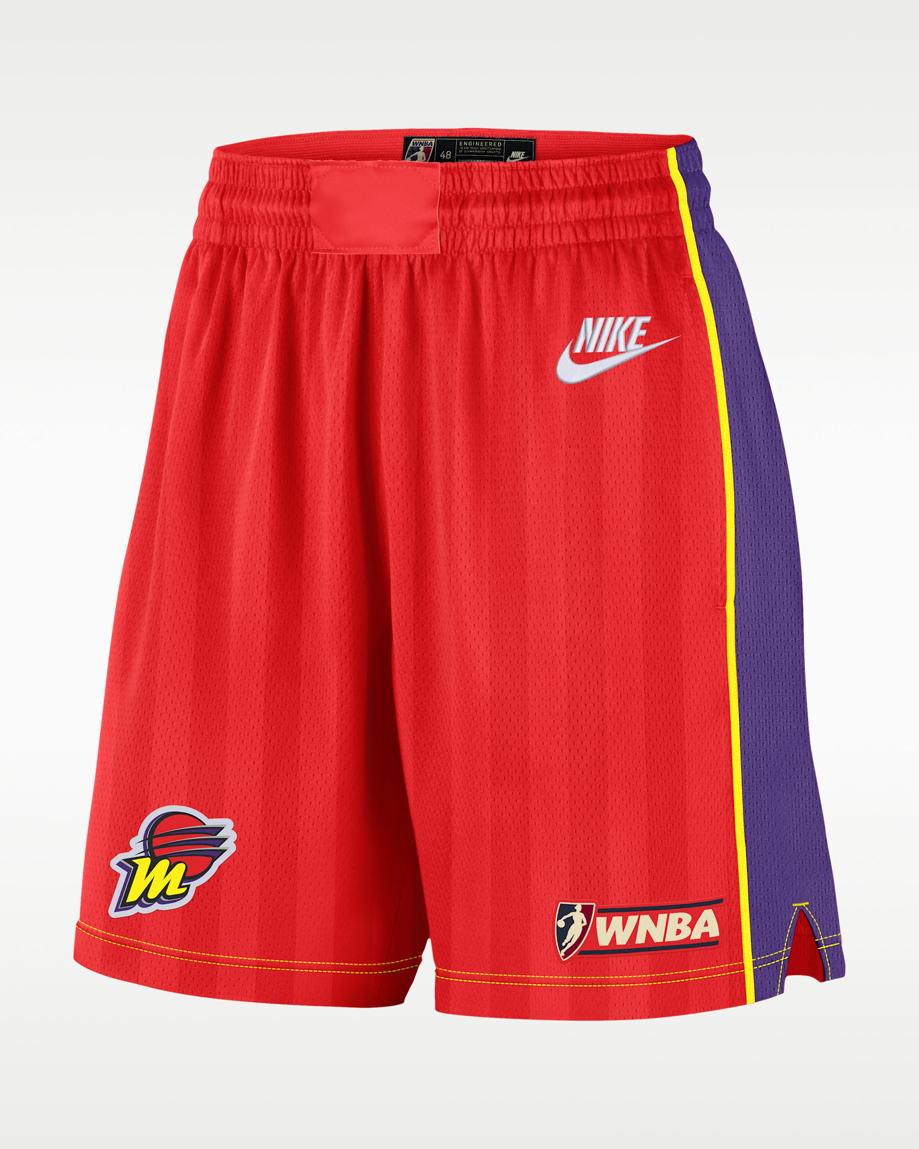 Phoenix Mercury Court Origins Nike Women's Dri-FIT Victory Knee-Length Shorts - Chile Red/Field Purple/Opti Yellow
