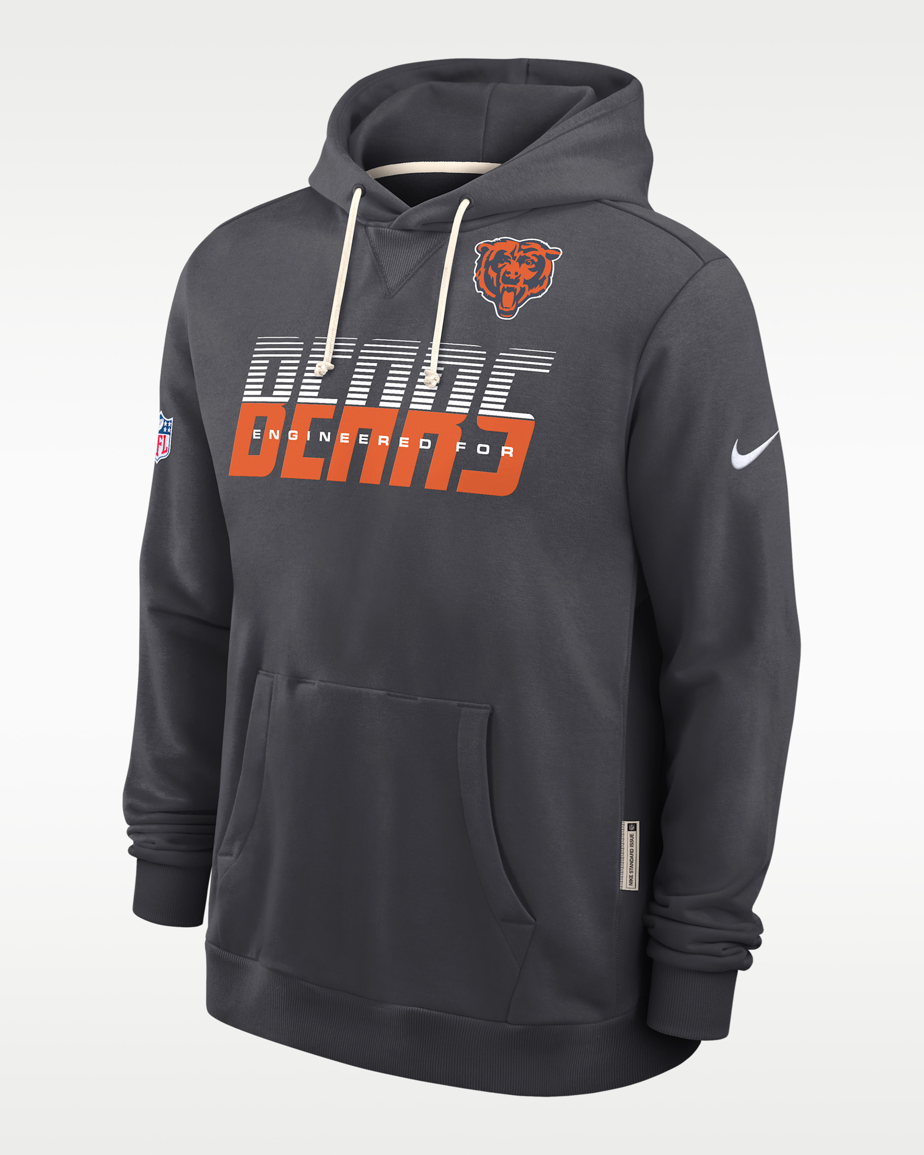 Chicago Bears Sideline Standard Issue Men's Nike Dri-FIT NFL Pullover Hoodie - Charcoal