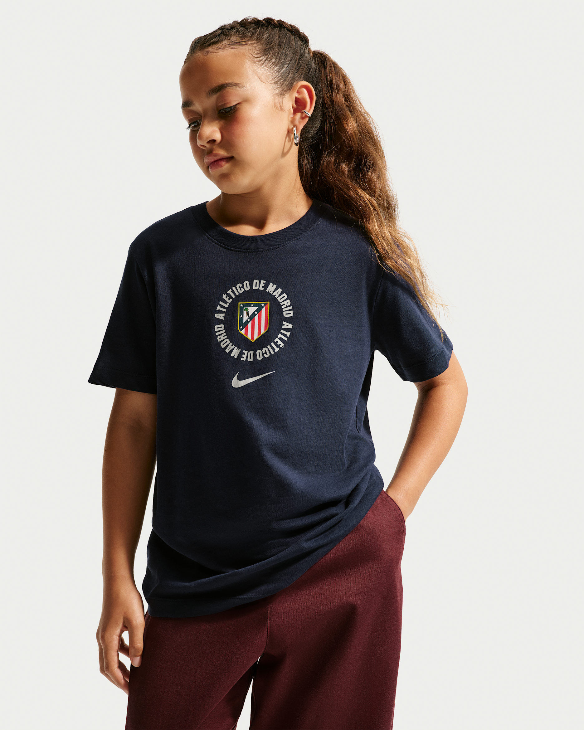 Atlético Madrid Older Kids' Nike Football T-Shirt - Obsidian