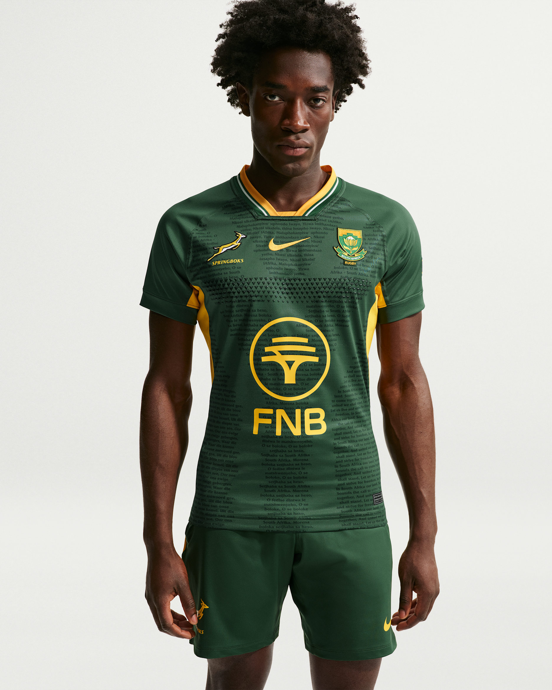 Springboks 2025/26 Match Home Men's Nike Rugby Jersey - Gorge Green/University Gold/University Gold