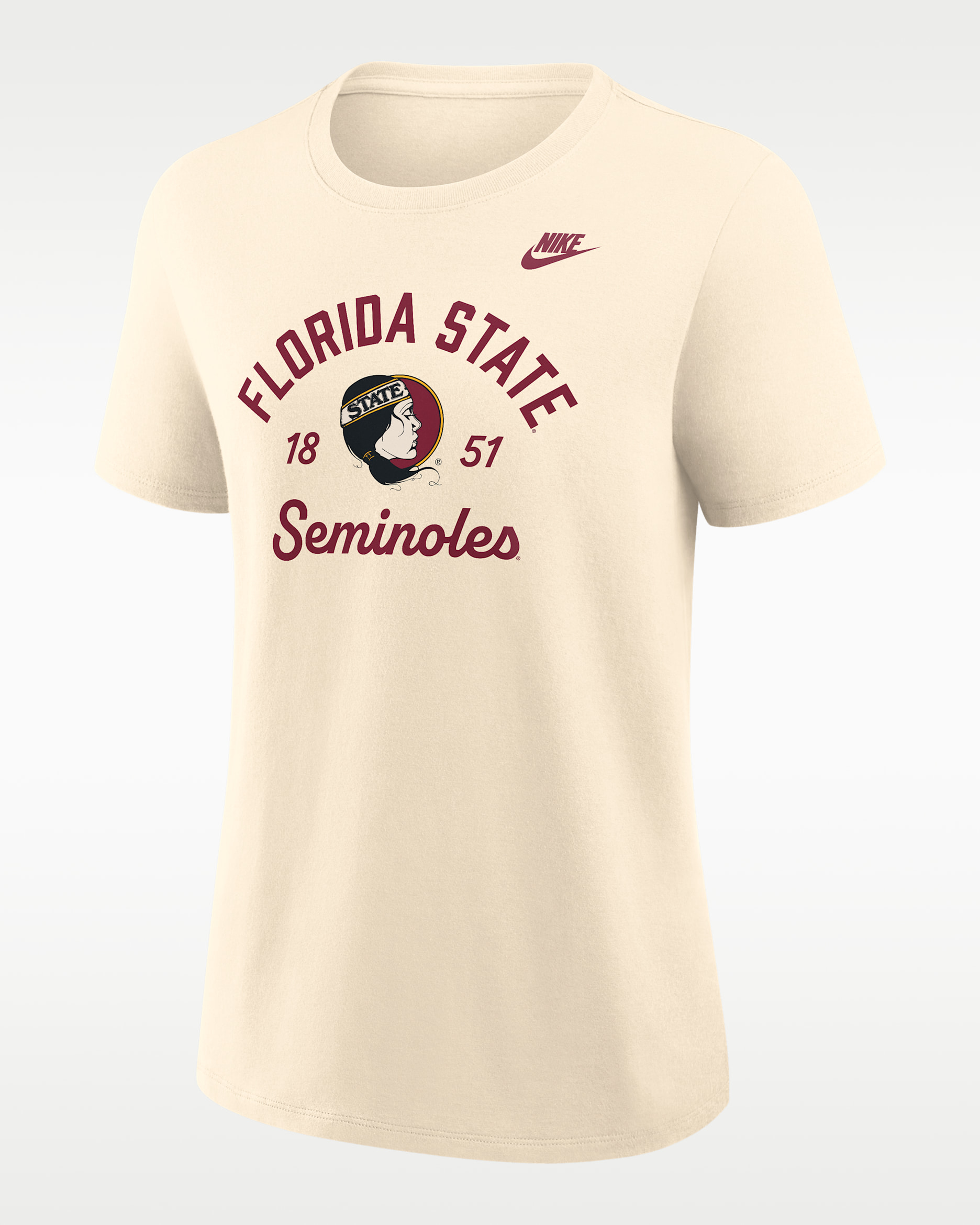 Florida State Legacy Team Name Women's Nike College T-Shirt - Natural