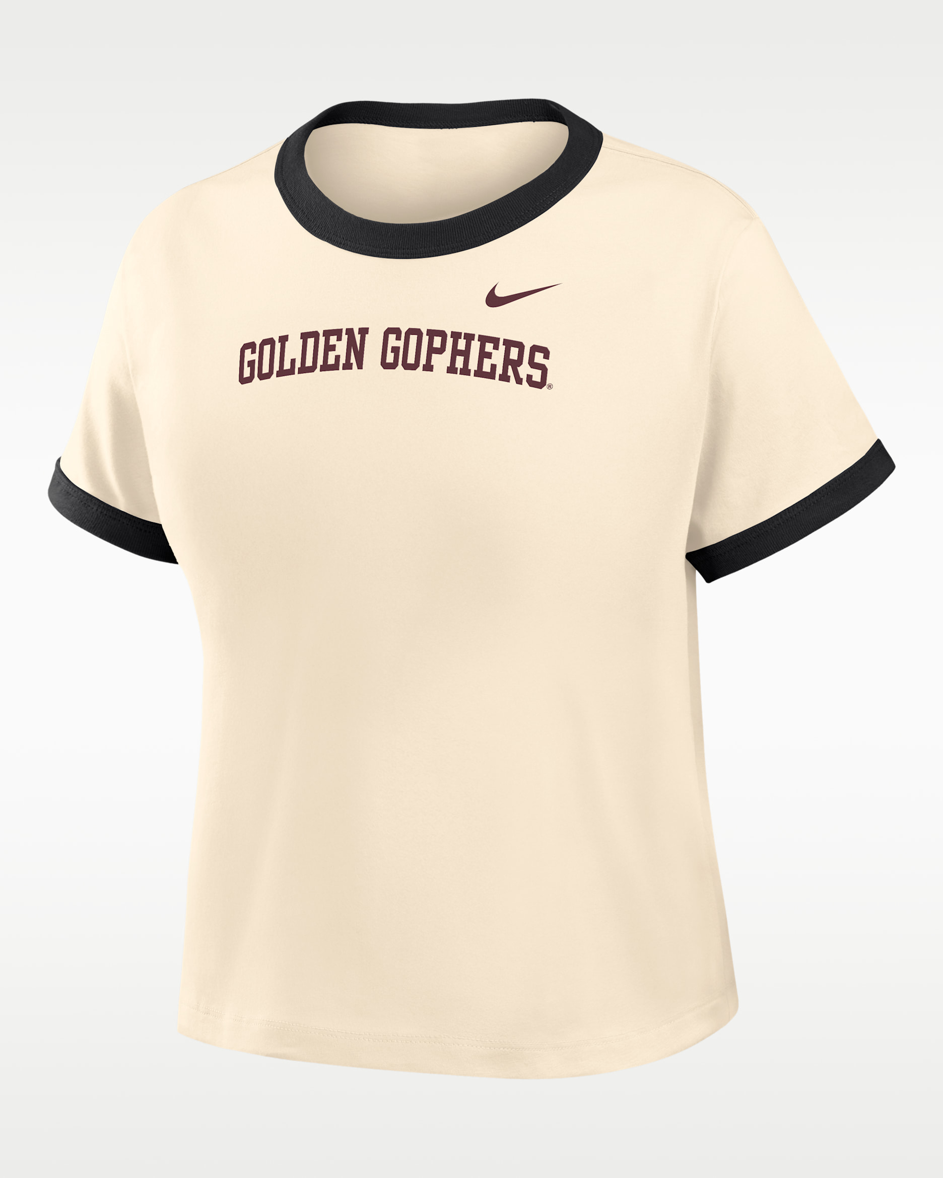 Nike College (Minnesota Women's Ringer T-Shirt - Natural/Black