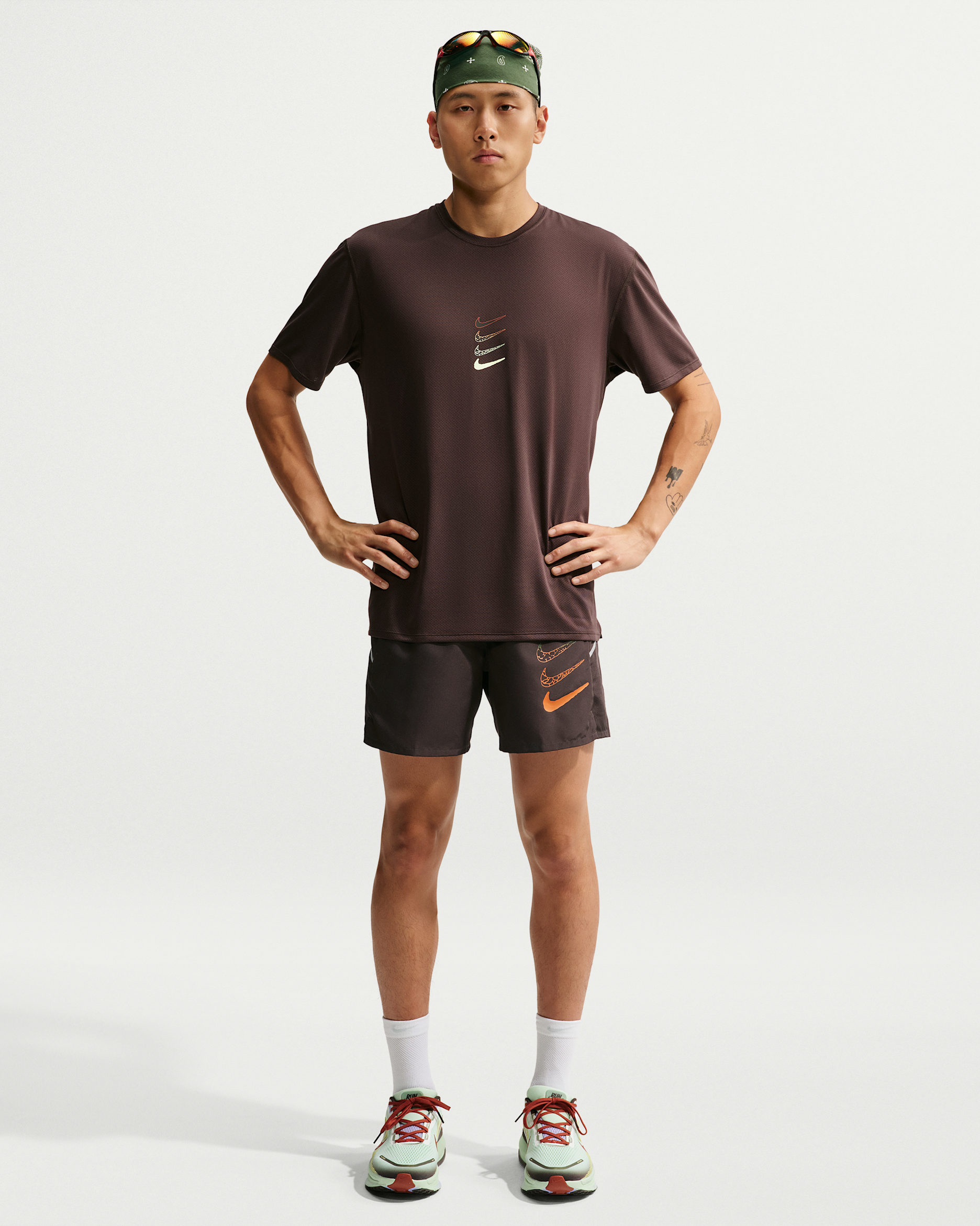 กางเกงวิ่งขาสั้น 5 นิ้วมีซับในผู้ชาย Dri-FIT Nike Miler - Tar