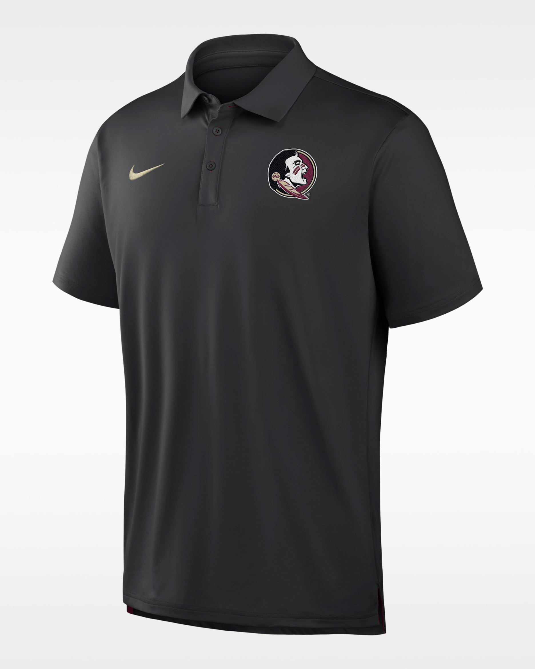 Polo universitaria Nike Dri-FIT para hombre Florida State Tour - Negro/Castaña team