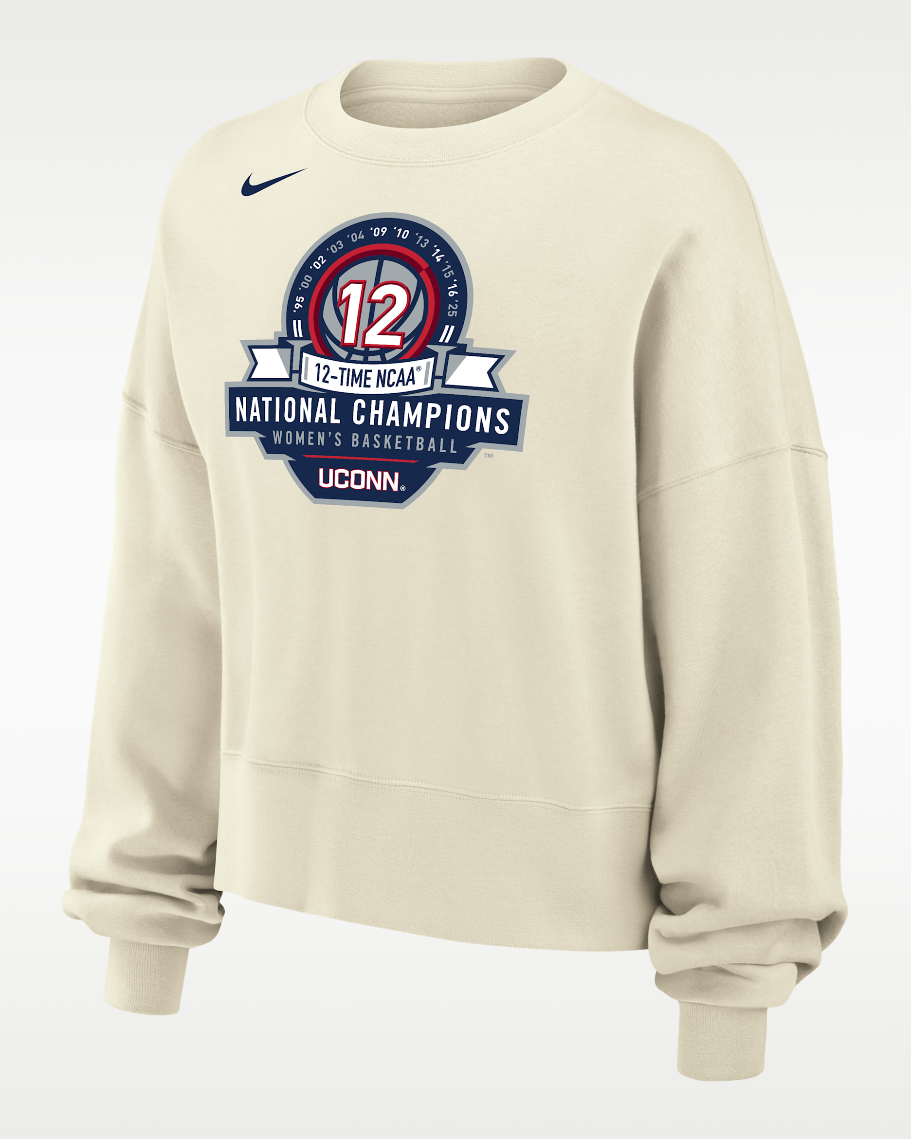 UConn Phoenix Fleece Women's Nike College Crew-Neck Sweatshirt - Sail