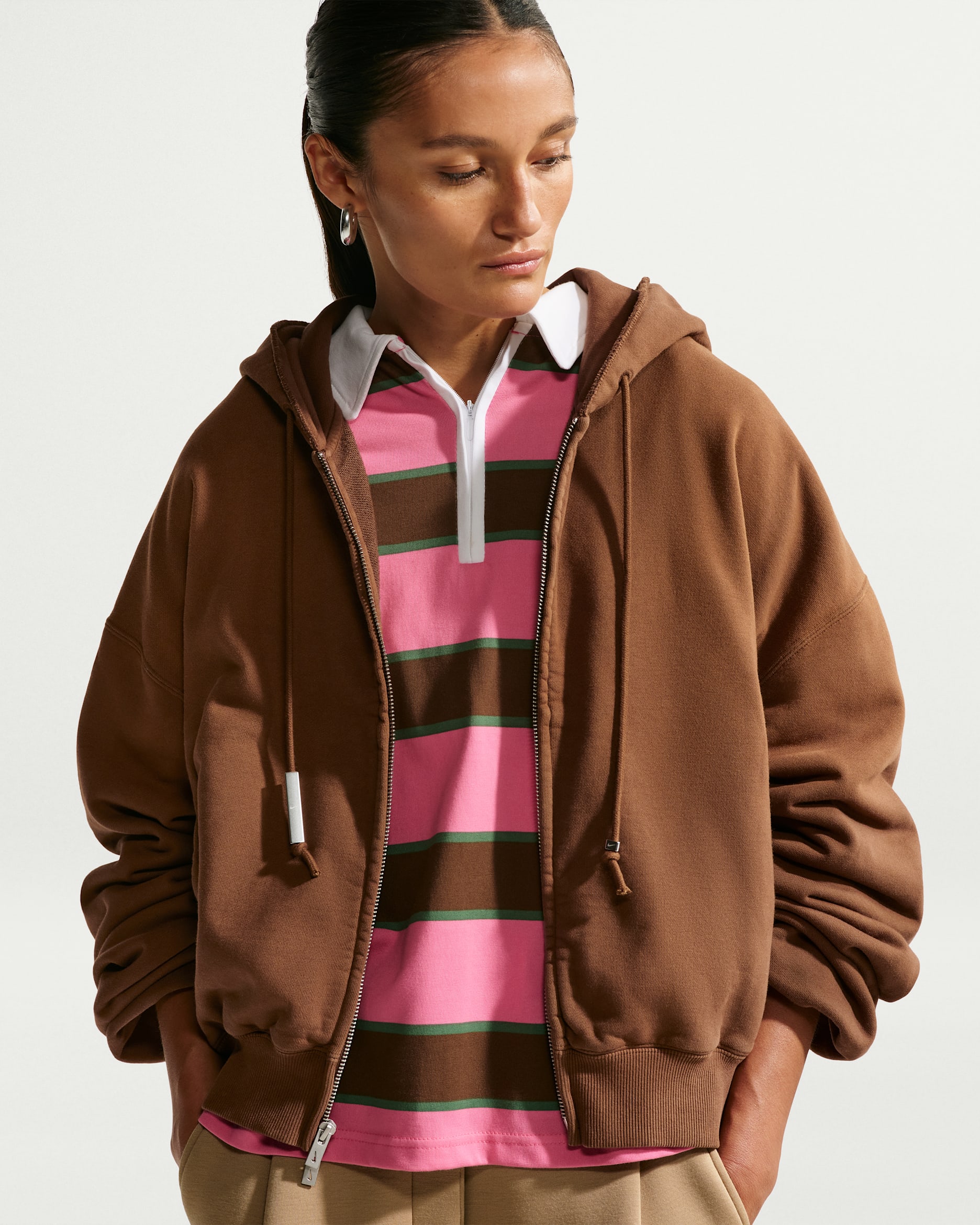 Nike Energy Women's Studio Fleece Hoodie - Cacao Wow