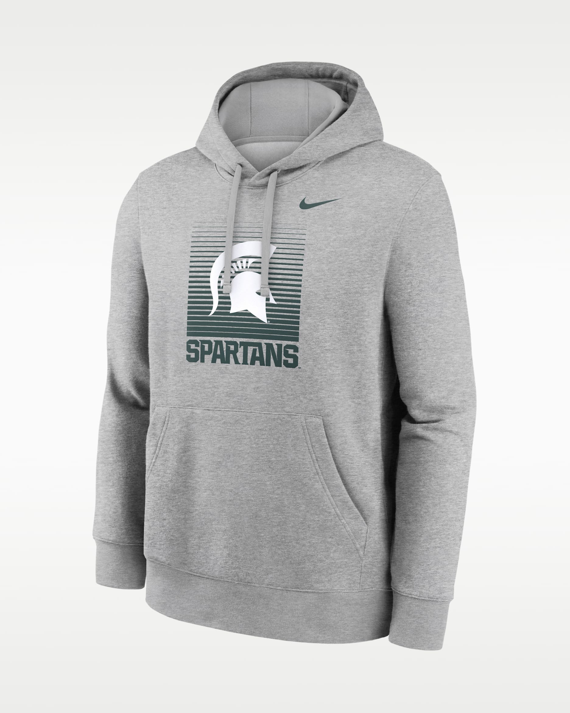 Sudadera con gorro sin cierre universitaria Nike para hombre Michigan State Primetime - Gris jaspeado