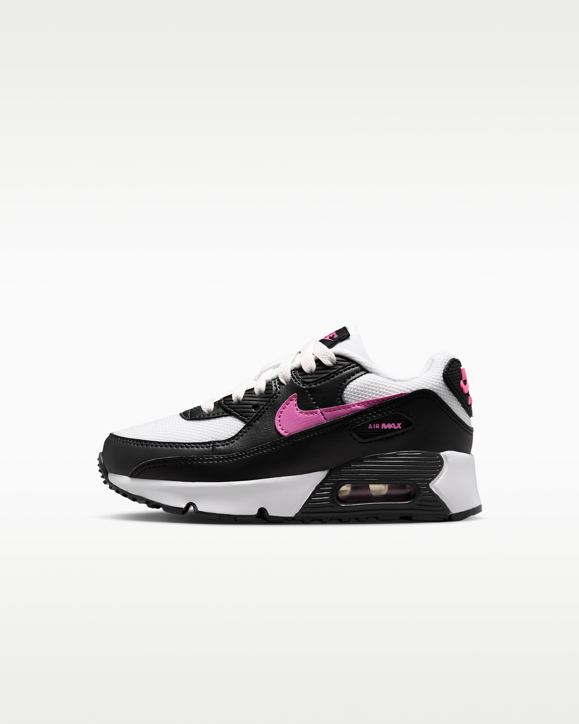 Nike Air Max 90 Younger Kids' Shoes - White/Black/Anthracite/Playful Pink