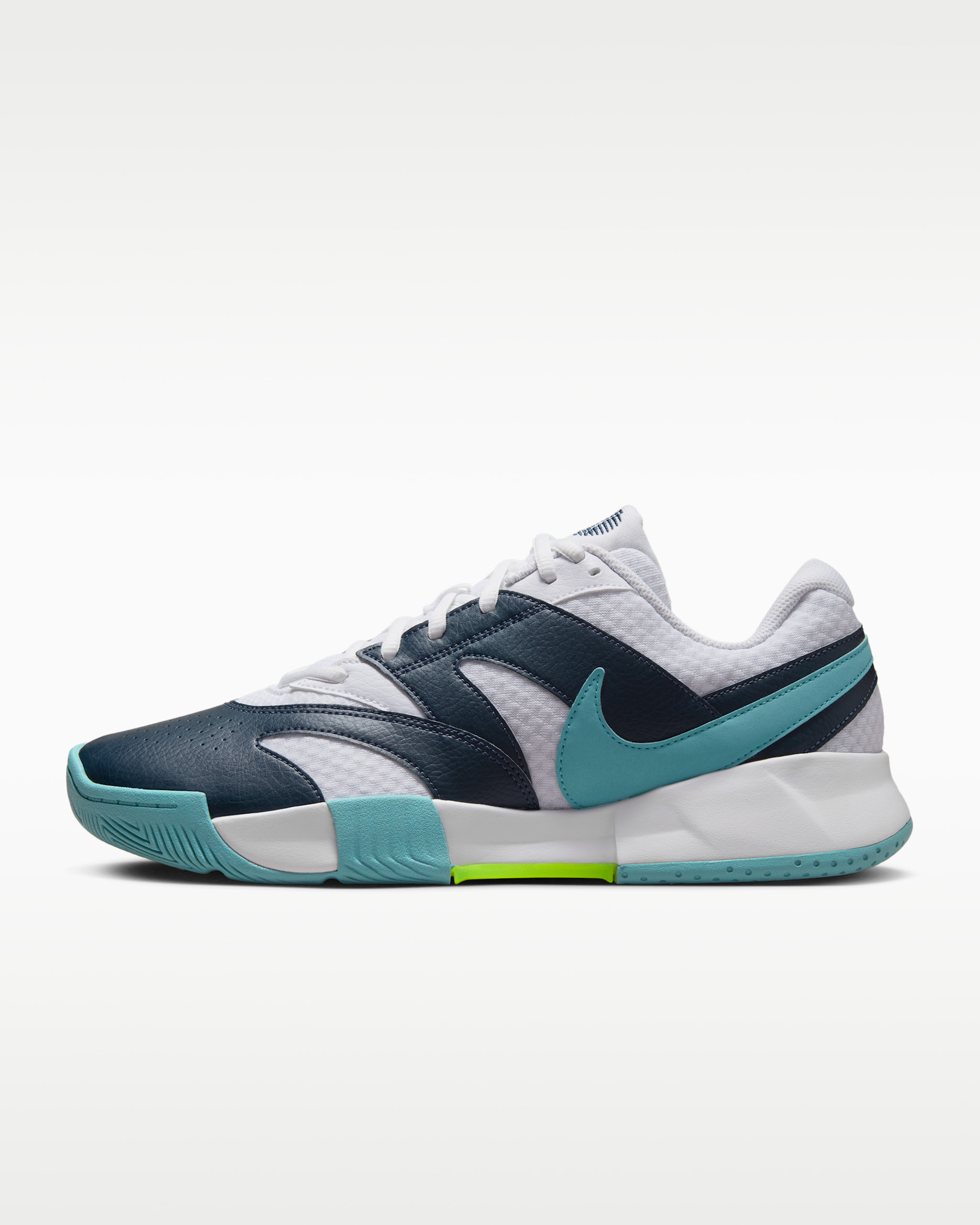รองเท้าเทนนิสผู้ชาย NikeCourt Lite 4 - ขาว/Armory Navy/Denim Turquoise/Volt
