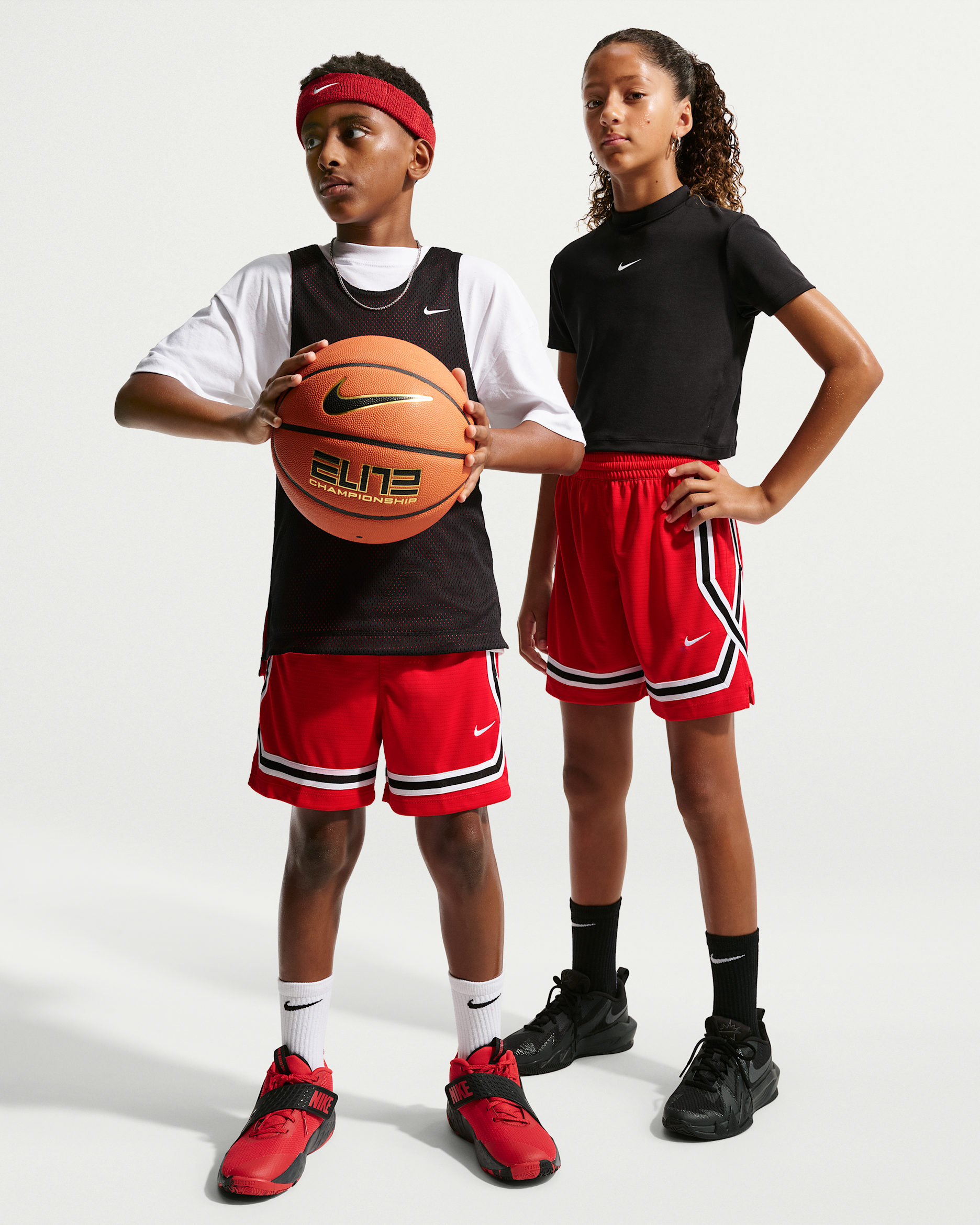 Nike Crossover Big Kids' Dri-FIT 5" Basketball Shorts - University Red/White