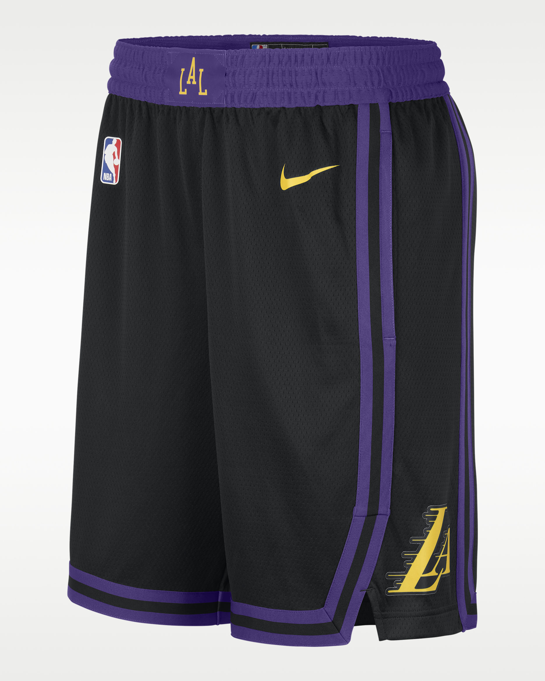 Short Nike Dri-FIT NBA Swingman Los Angeles Lakers City Edition 2023/2024 pour homme - Noir/Amarillo