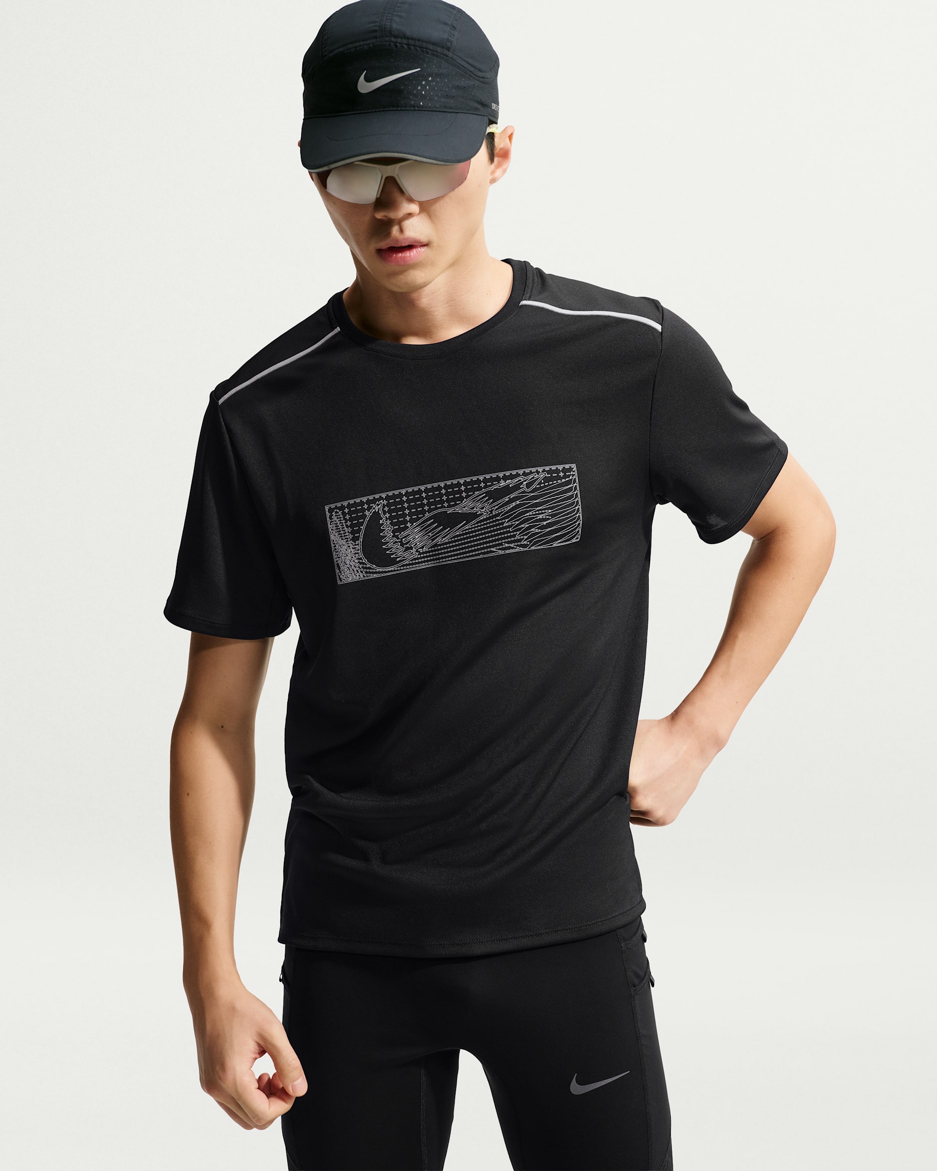 Nike Miler Men's Dri-FIT UV Protection Winterized Running Top - Black