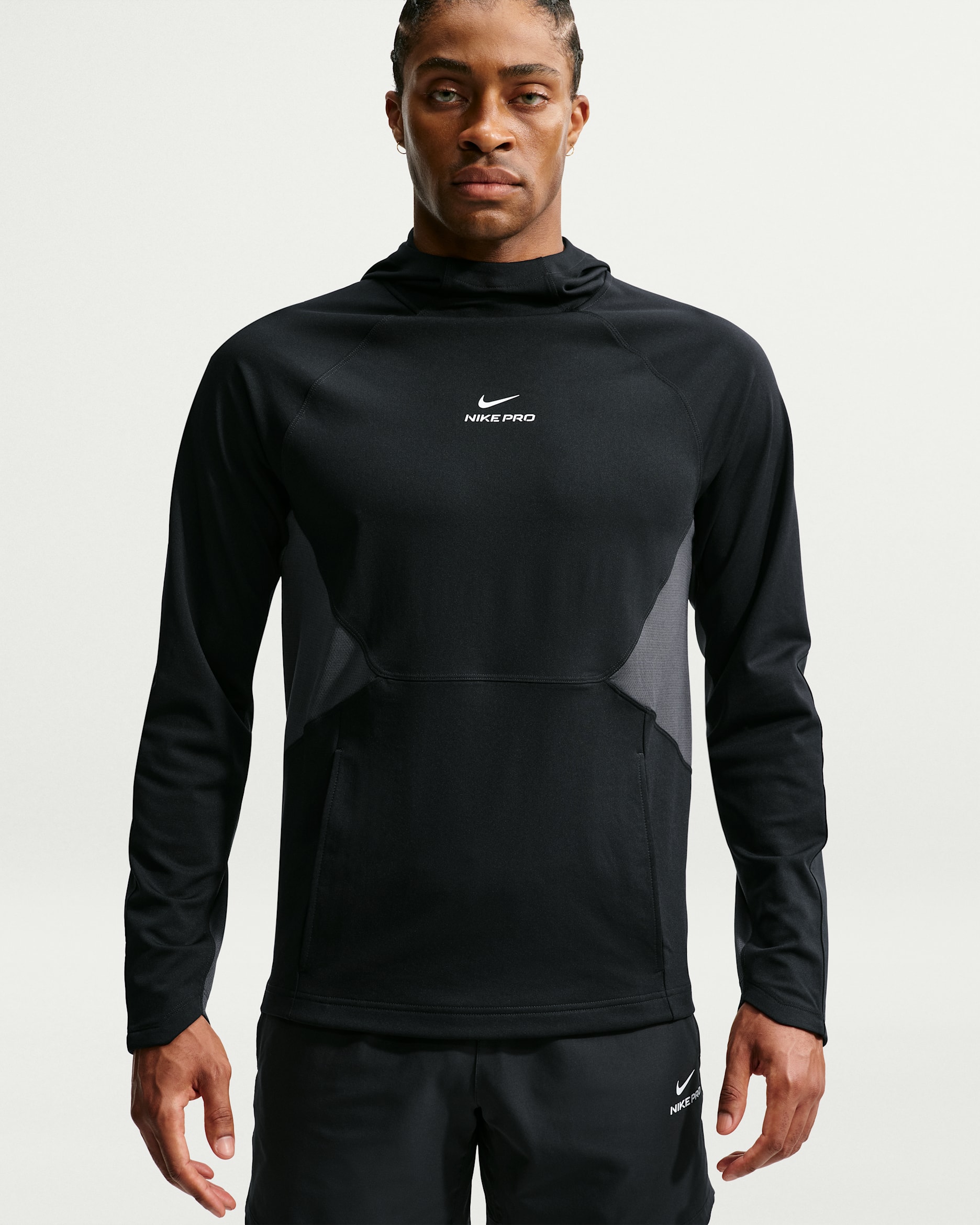 Nike Pro Men's Dri-FIT Mid-Layer Training Top - Black/White