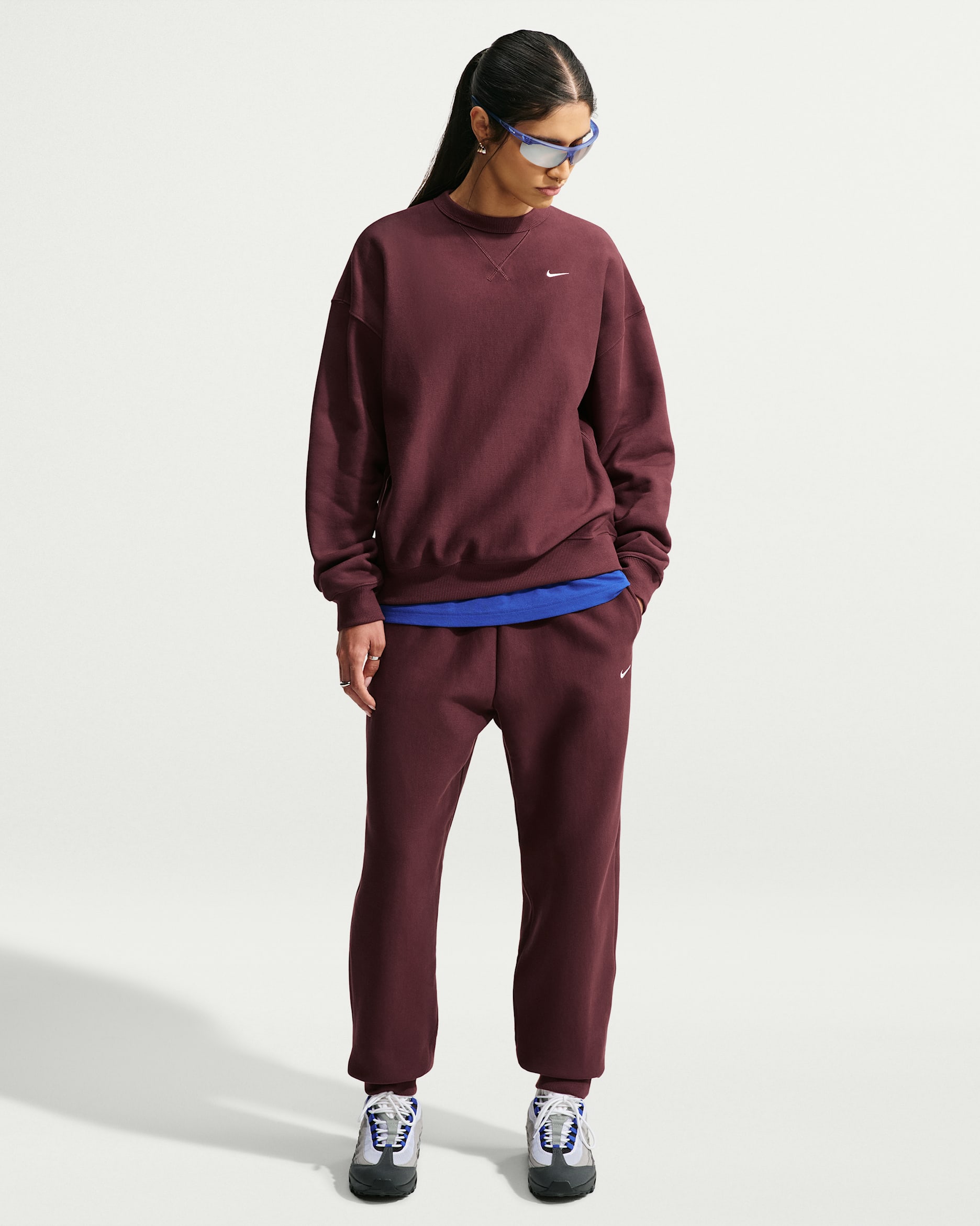 Nike Studio Fleece Heavyweight Women's Oversized High-Rise Joggers - Mystic Dates/Sail