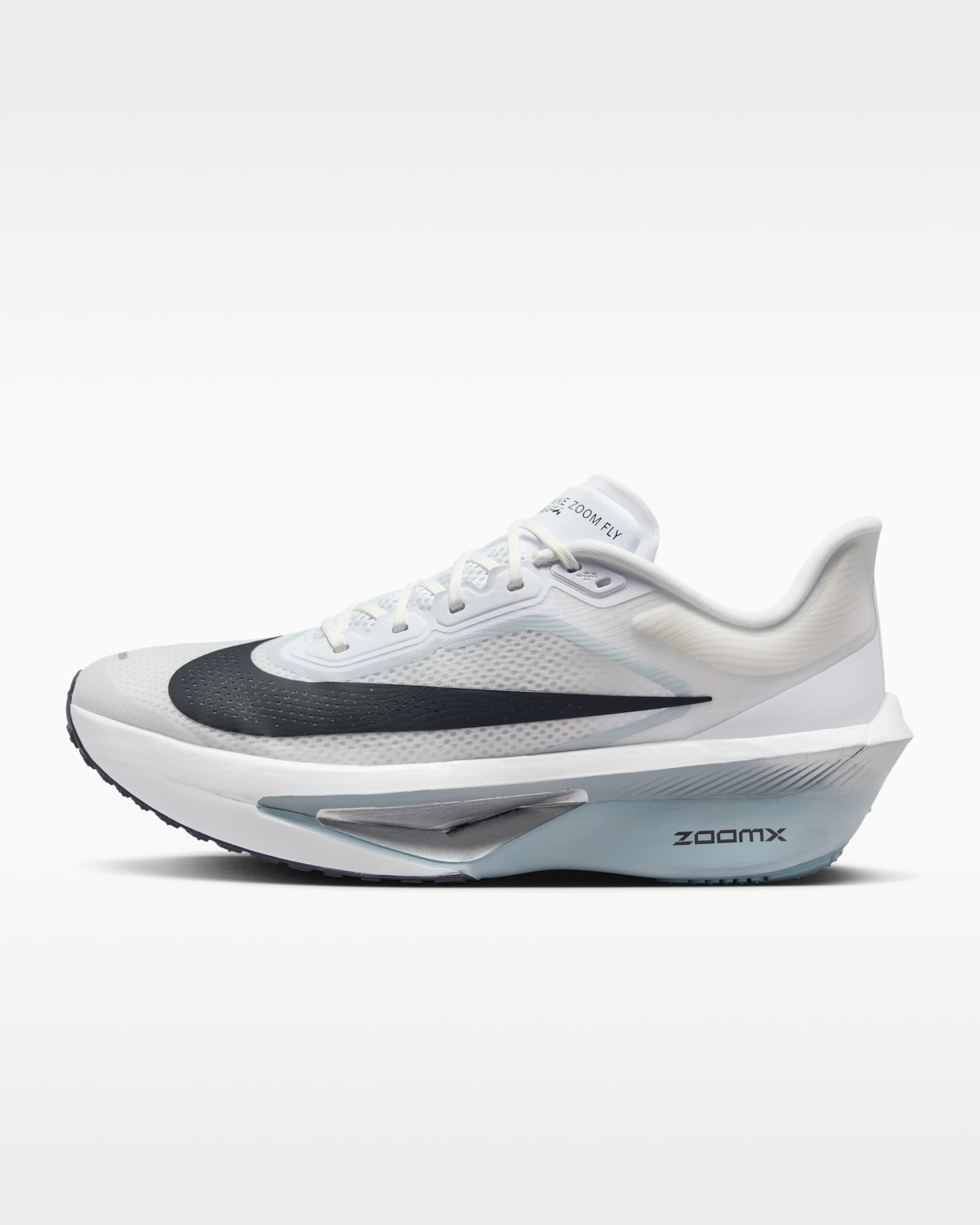 Nike Zoom Fly 6 Men's Road Racing Shoes - White/Pure Platinum/Obsidian Mist/Gridiron