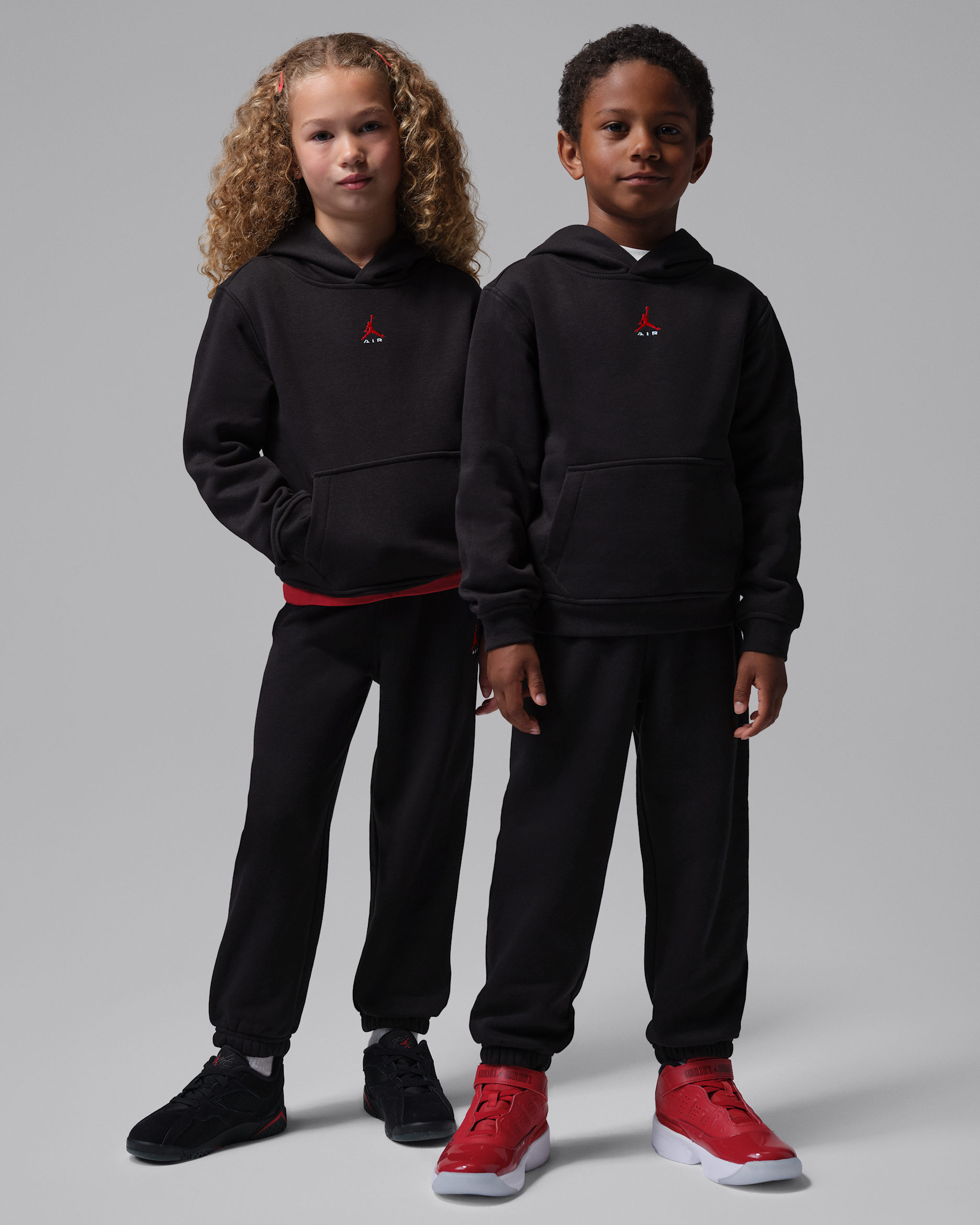 Jordan Brooklyn Fleece Little Kids' 2-Piece Pullover Hoodie Set - Black