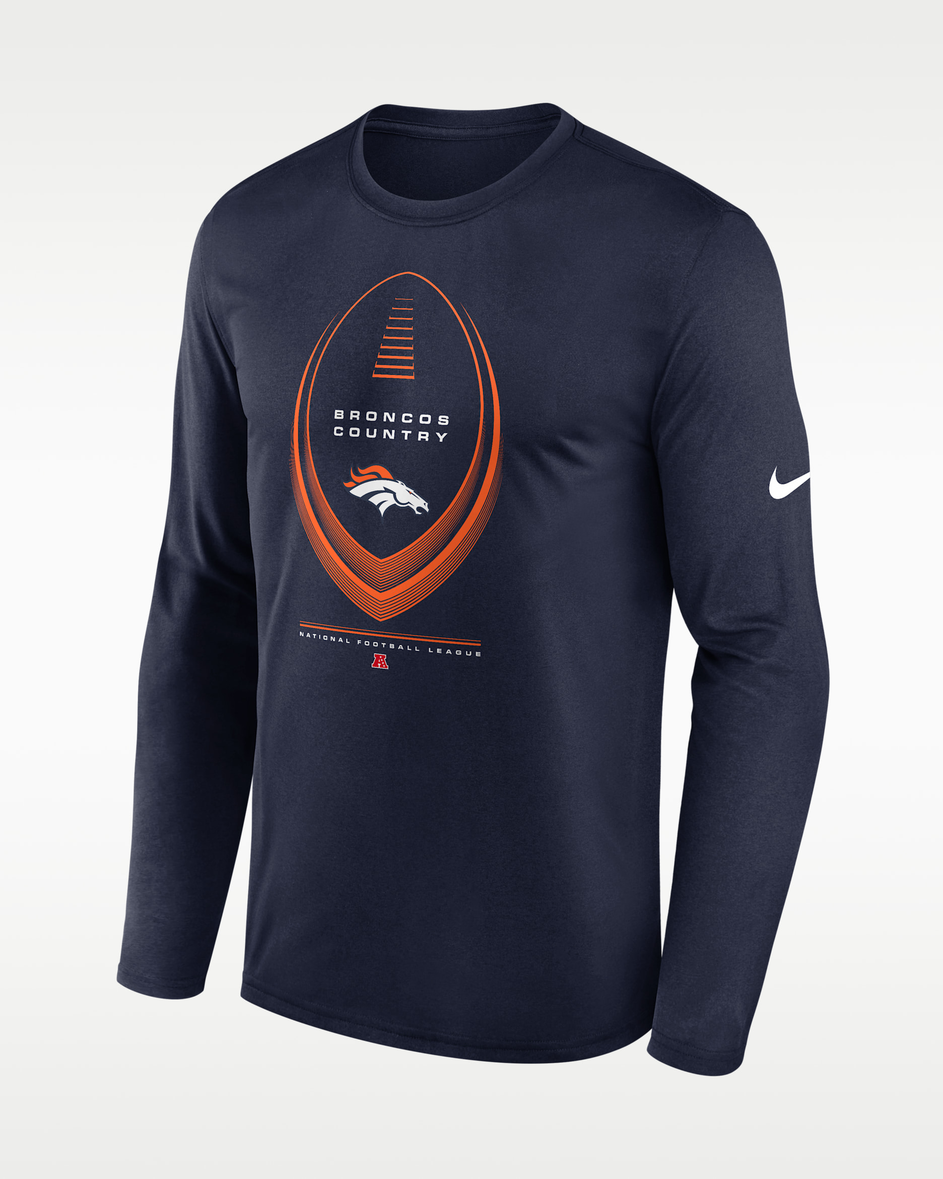 Playera de manga larga Nike Dri-FIT de la NFL para hombre Denver Broncos Legend Icon - Azul marino