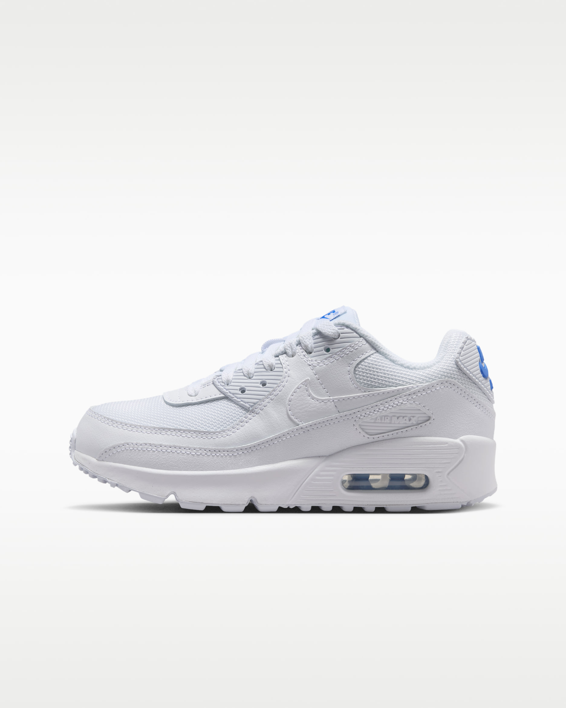 Nike Air Max 90 sko til store barn - Hvit/Hvit/Blue Crystal