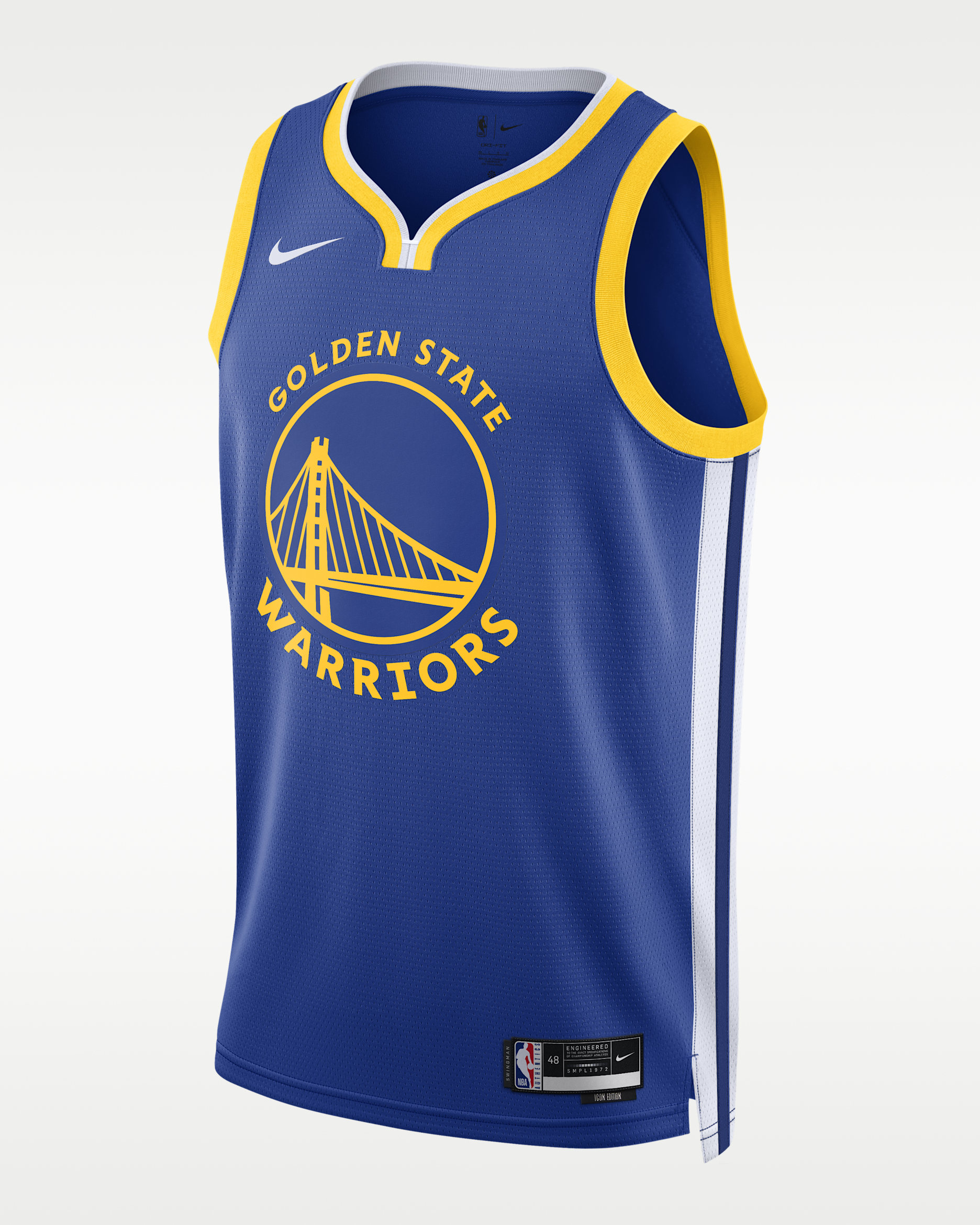 Jersey Nike Dri-FIT de la NBA Swingman para hombre Golden State Warriors Icon Edition - Azul enérgico/Blanco