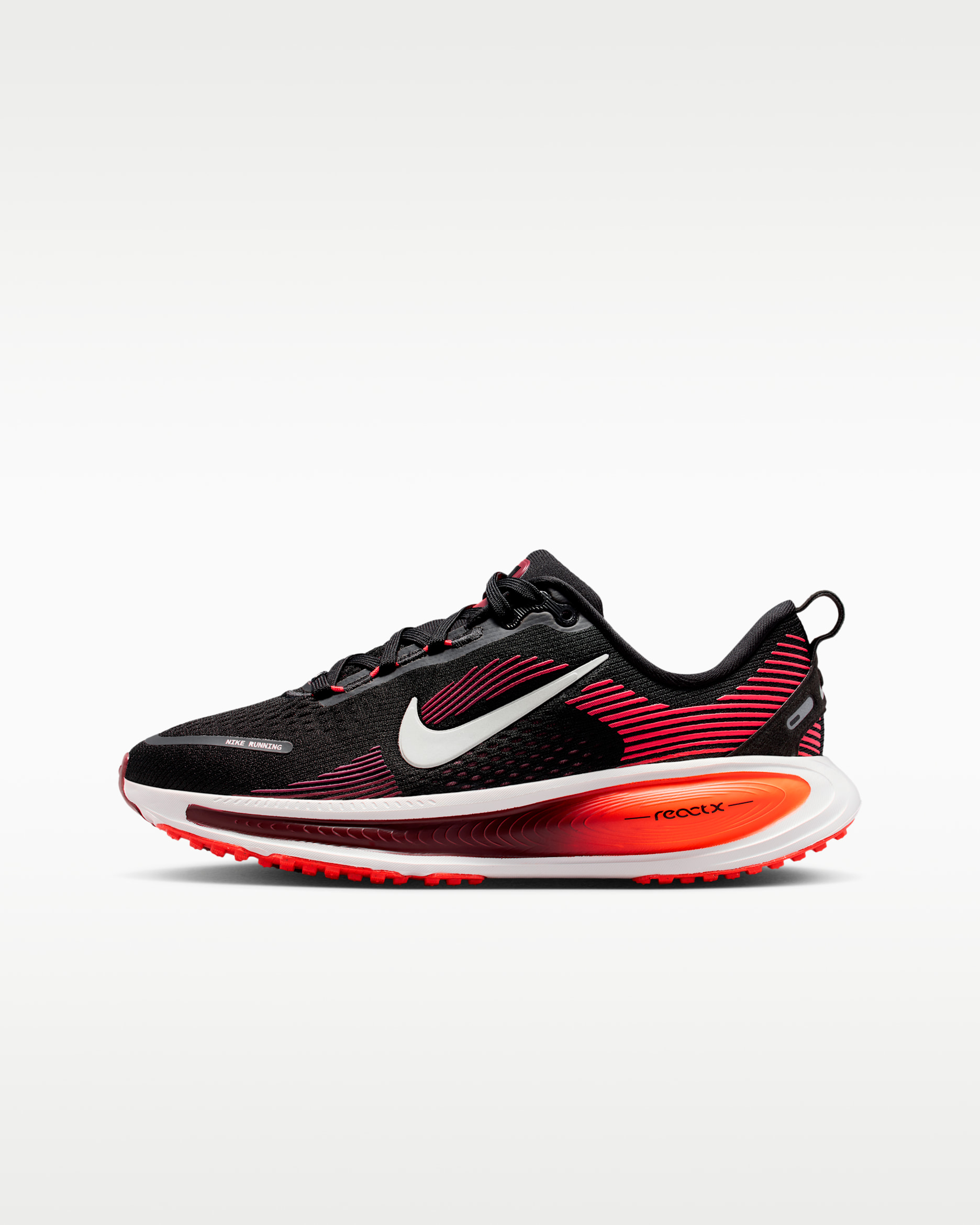 Tenis de correr en pavimento para niños grandes Nike Vomero 18 - Negro/Carmesí brillante/Rojo team/Blanco cumbre