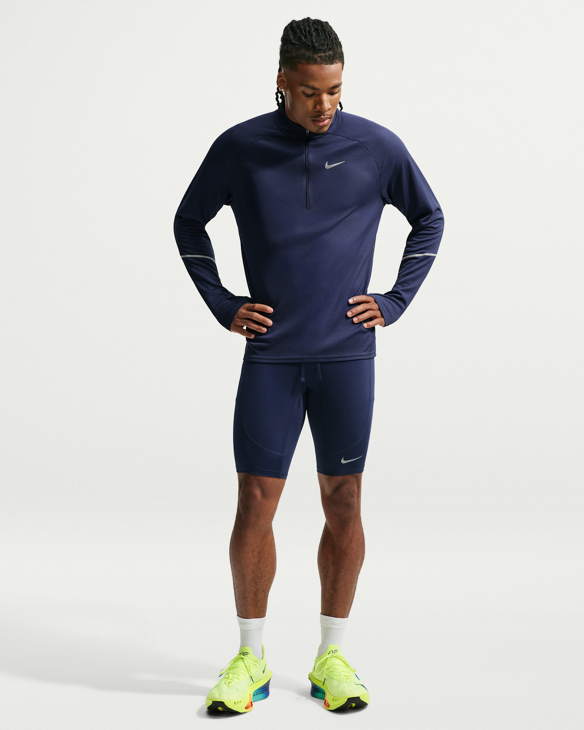 Nike Stride Men's Dri-FIT 1/2-Length Running Tights - Midnight Navy