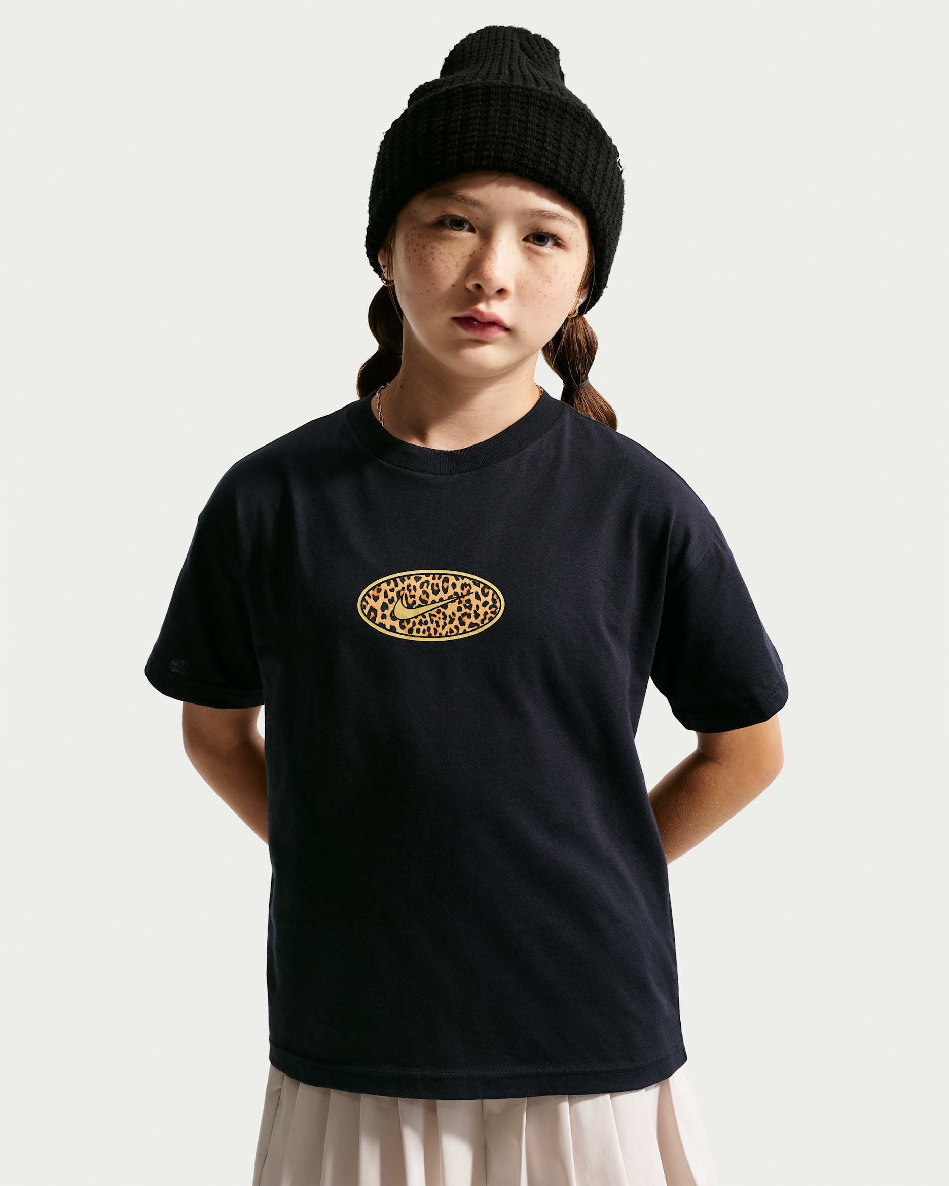 Playera para niña talla grande Nike Sportswear - Negro