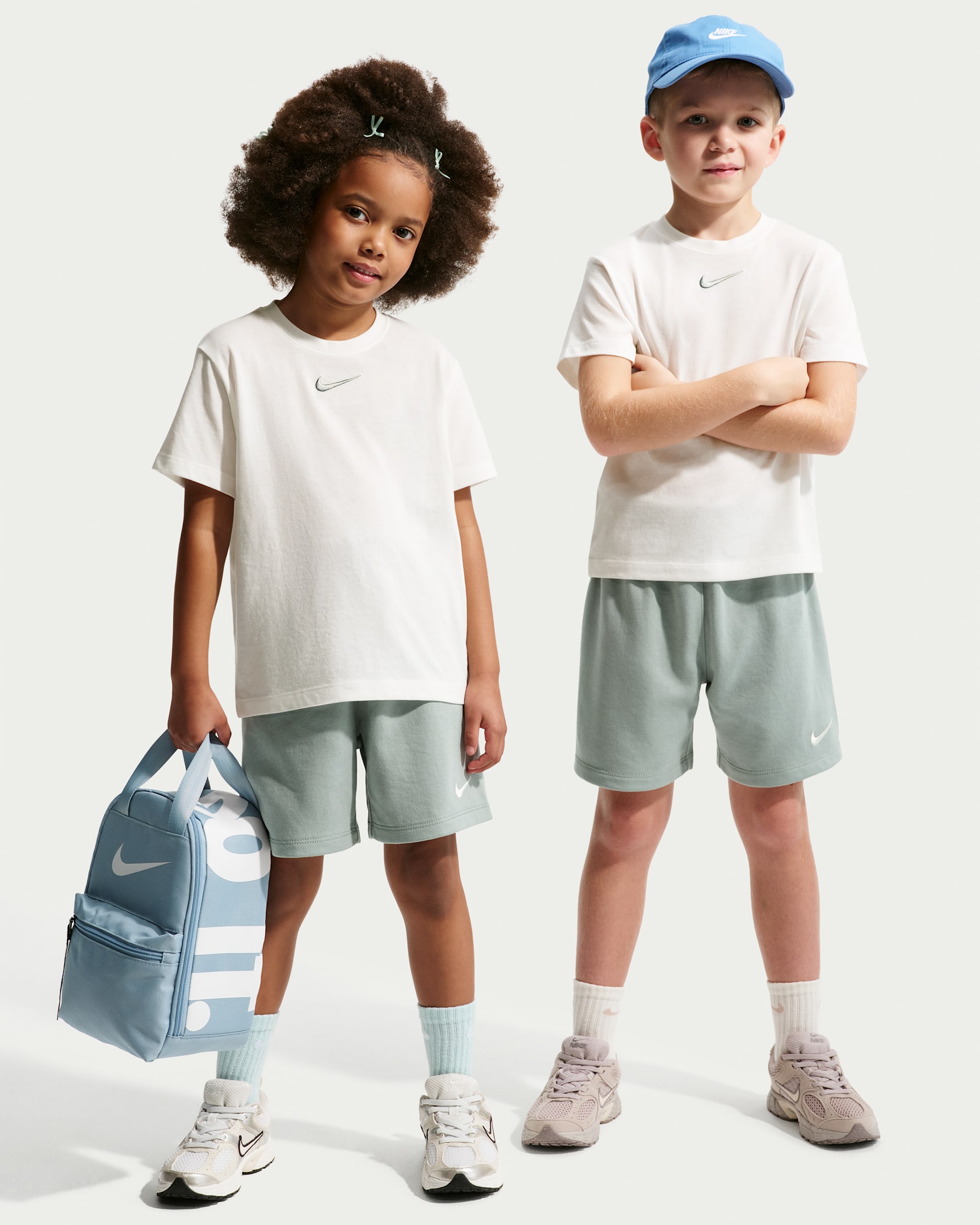 Nike Younger Kids' Jersey T-Shirt and French Terry Shorts Set - Mica Green