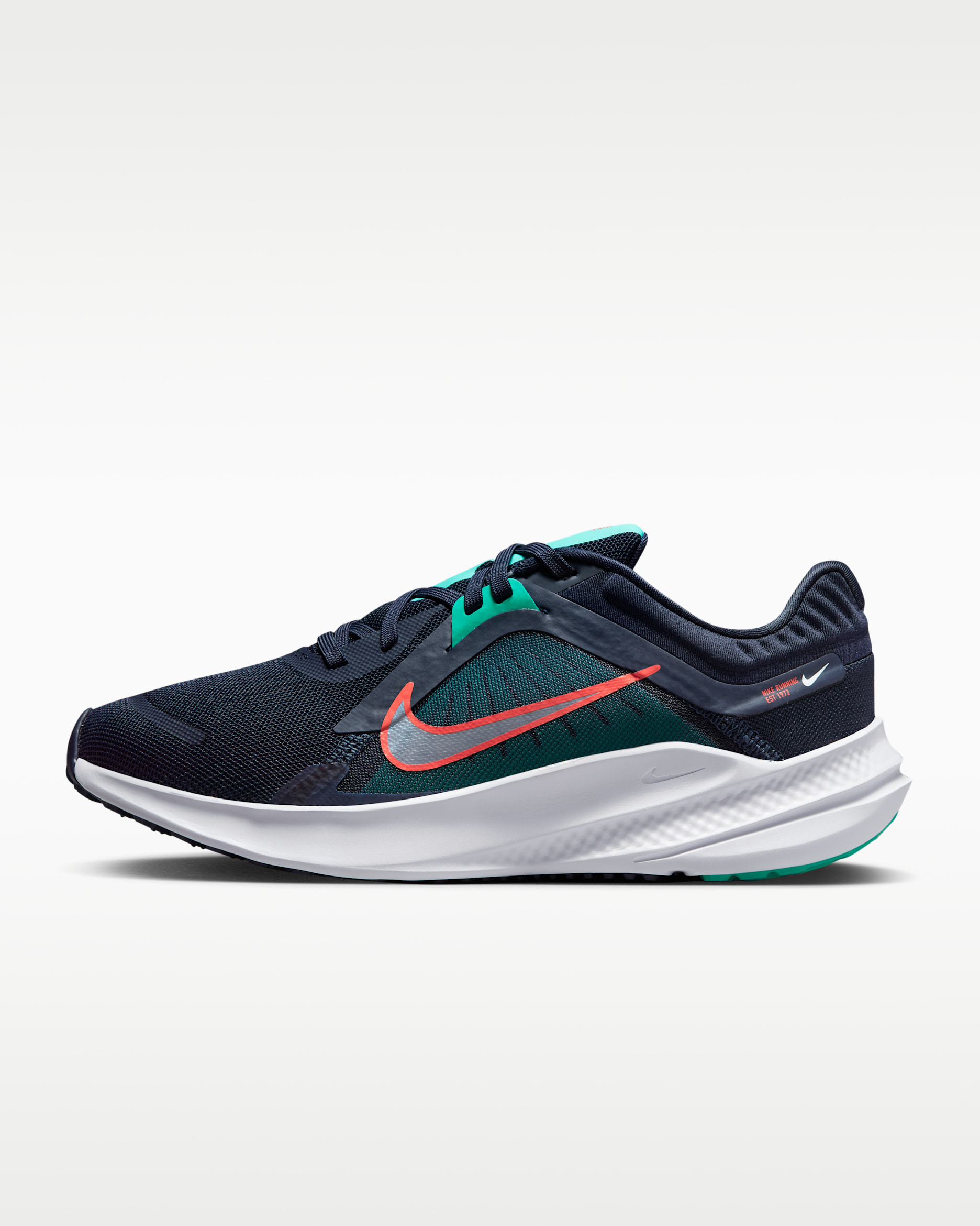 Nike Quest 5 Women's Road Running Shoes - Obsidian/Clear Jade/Picante Red/White