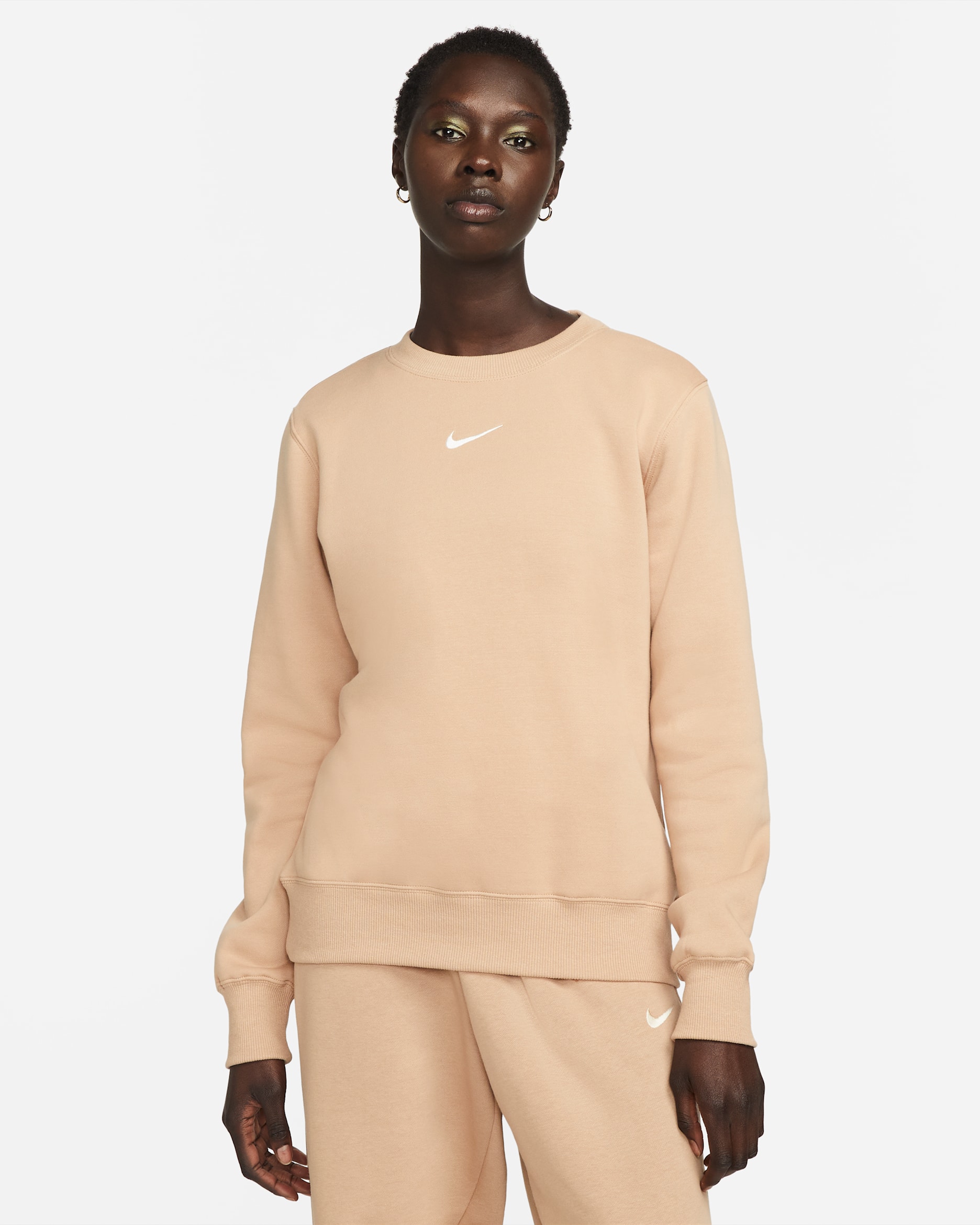 Sudadera de cuello redondo para mujer Nike Sportswear Phoenix Fleece - Cáñamo/Vela