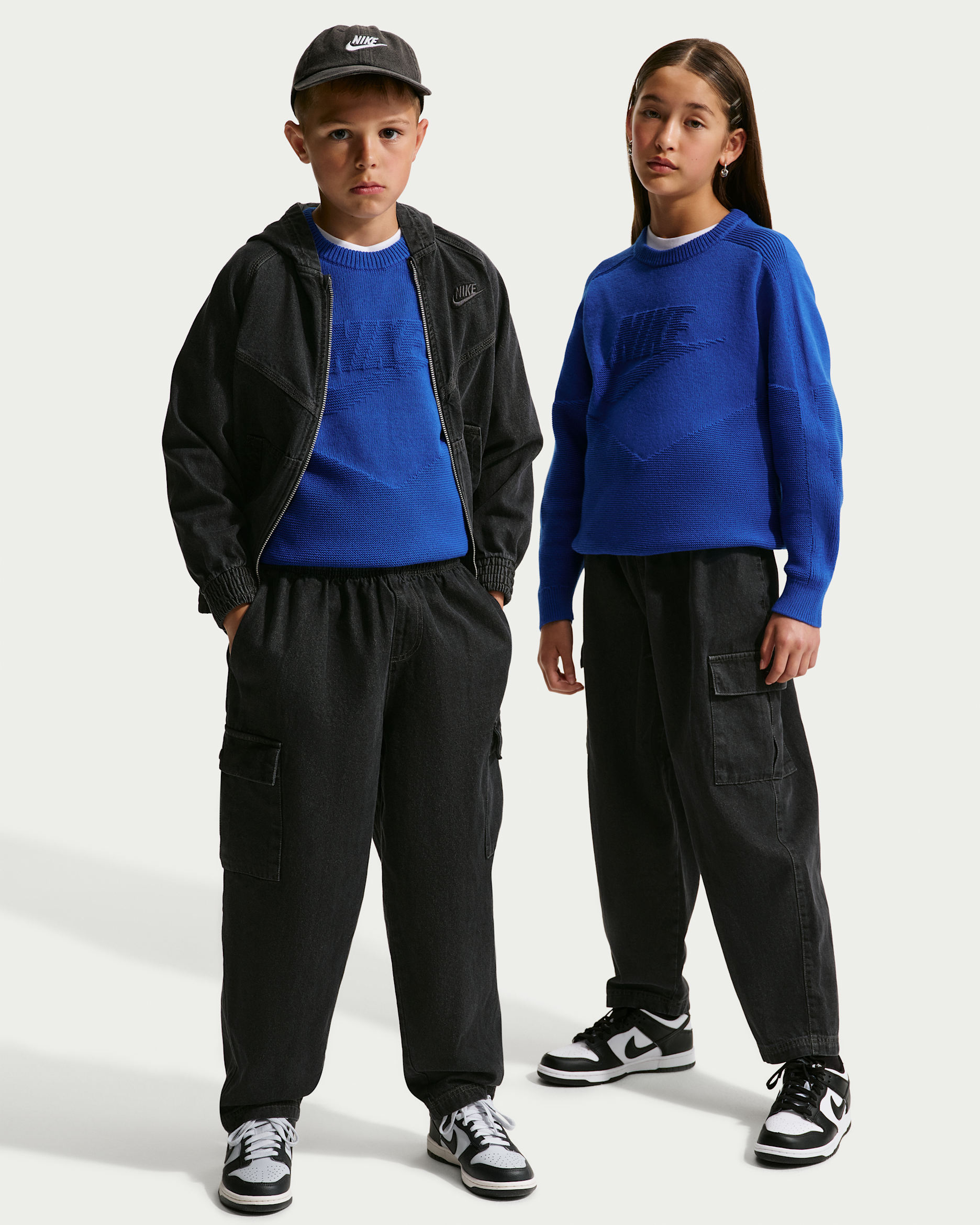 Nike Sportswear Collection Big Kids' Denim Cargo Pants - Black/Anthracite/Anthracite/Anthracite