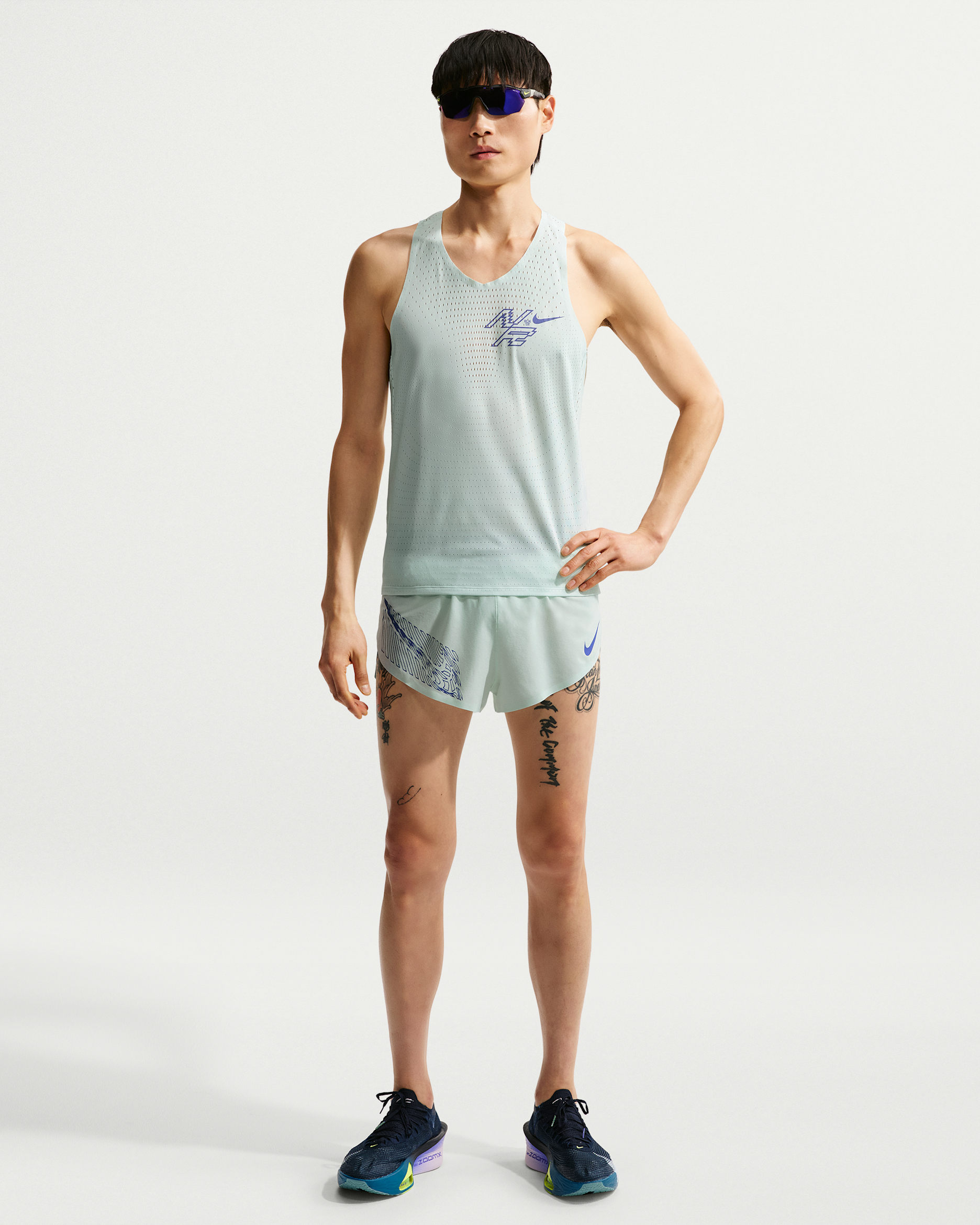 Nike AeroSwift Men's Dri-FIT ADV 5cm (approx.) Brief-Lined Running Shorts - Barely Green/Lapis