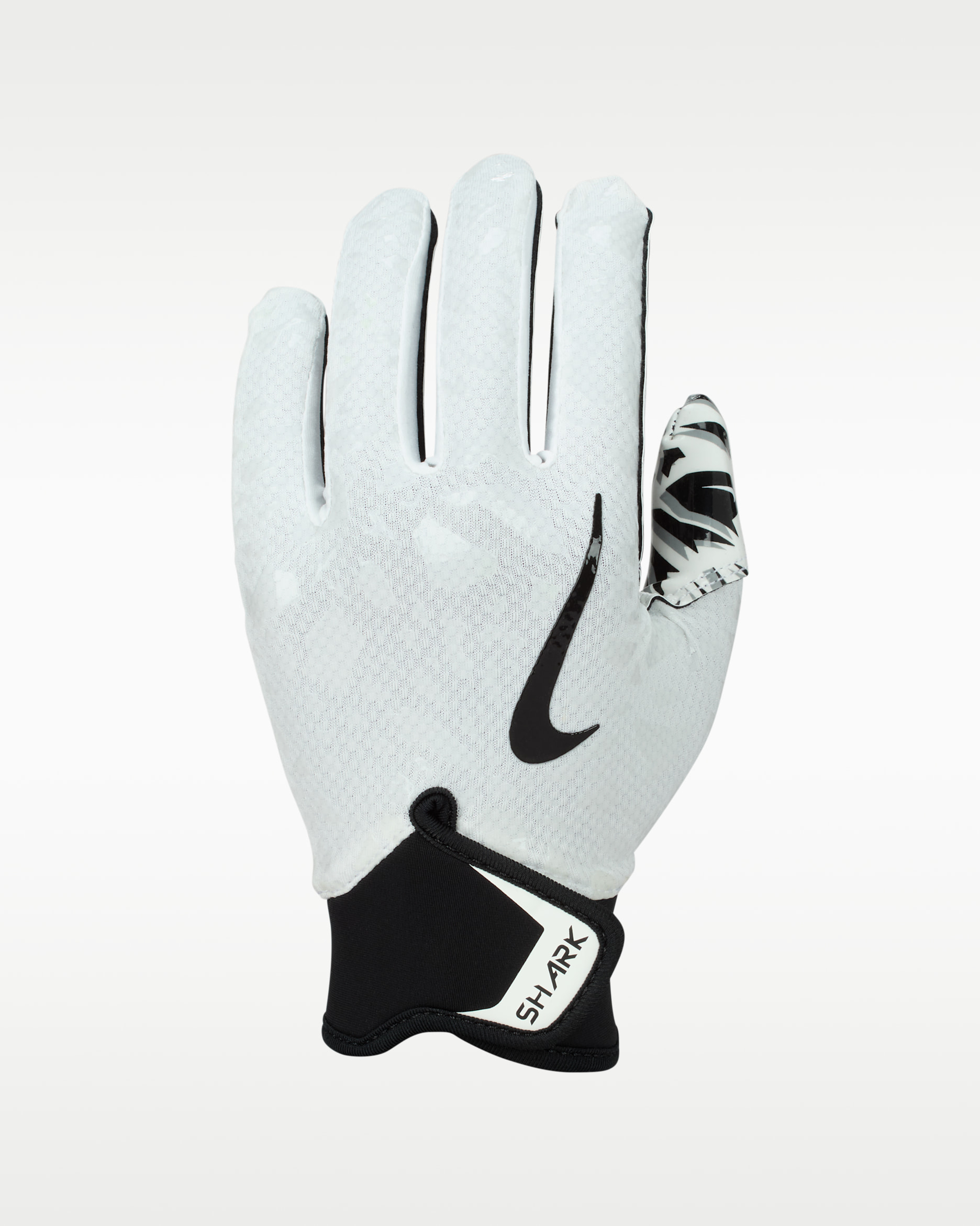 Guantes de futbol americano para niños talla grande Nike Shark 2.0 - Blanco/Blanco/Negro